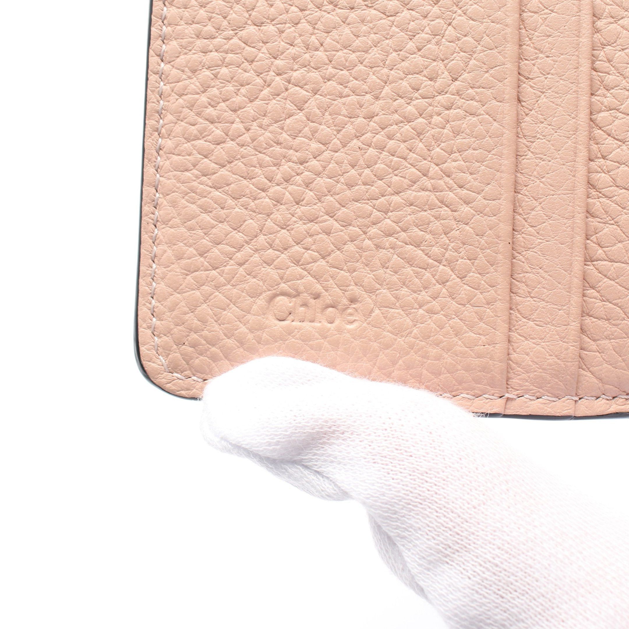Chloe Chloe Alphabet Small Trifold Wallet Leather Pink Size ONE SIZE - 4 Thumbnail