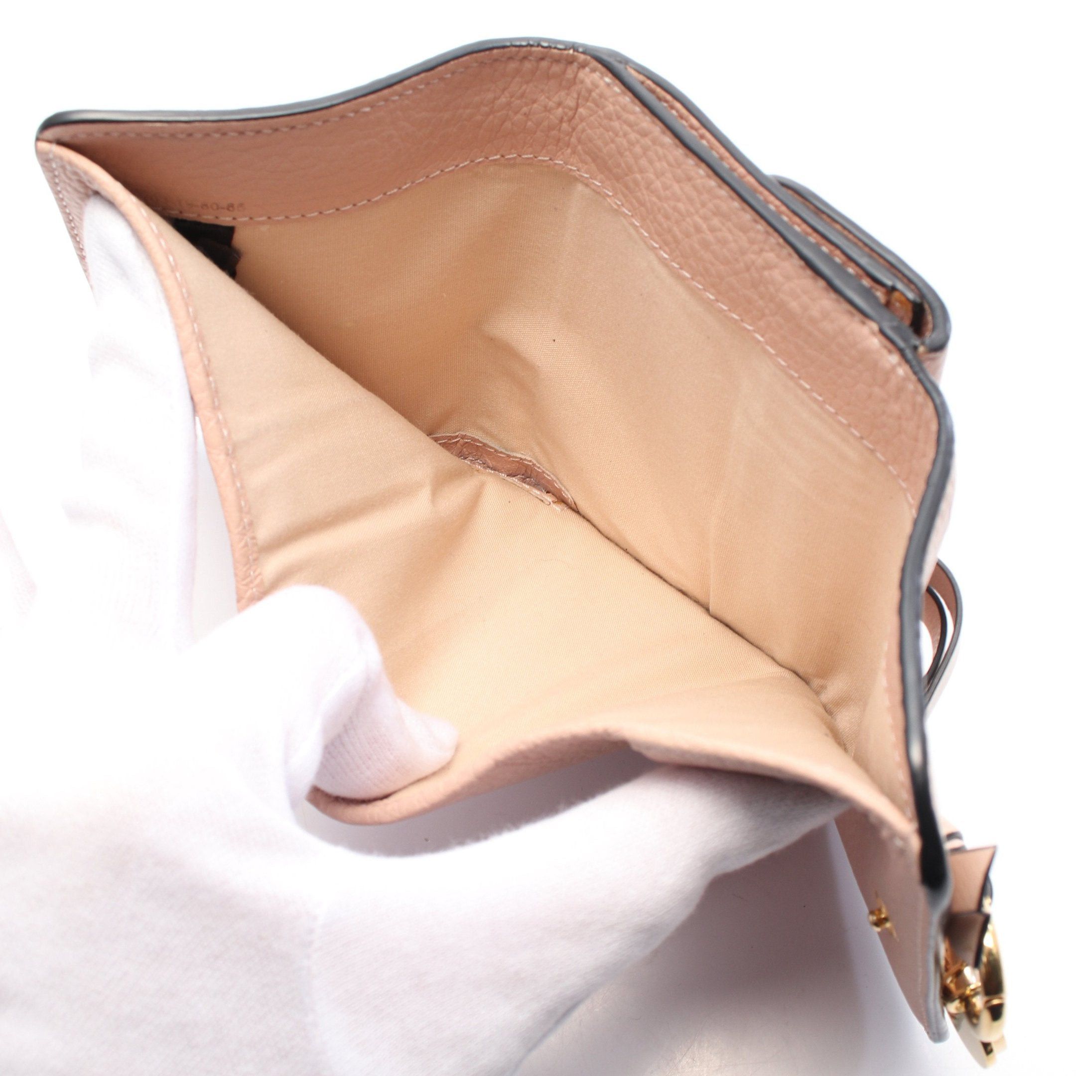 Chloe Chloe Alphabet Small Trifold Wallet Leather Pink Size ONE SIZE - 5 Thumbnail