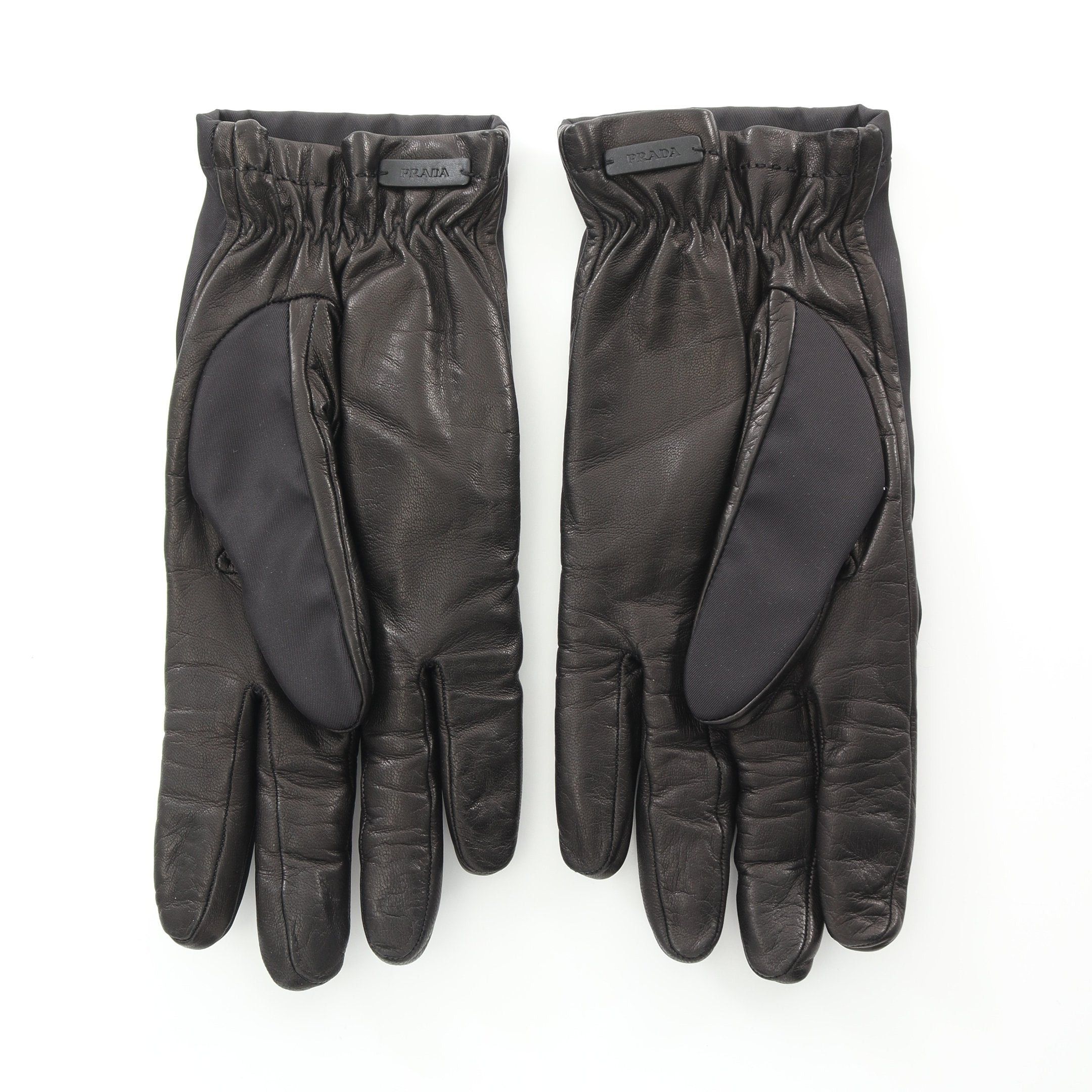 Prada Prada Gloves Glove Nylon Lamb Leather Black Size ONE SIZE - 2 Thumbnail