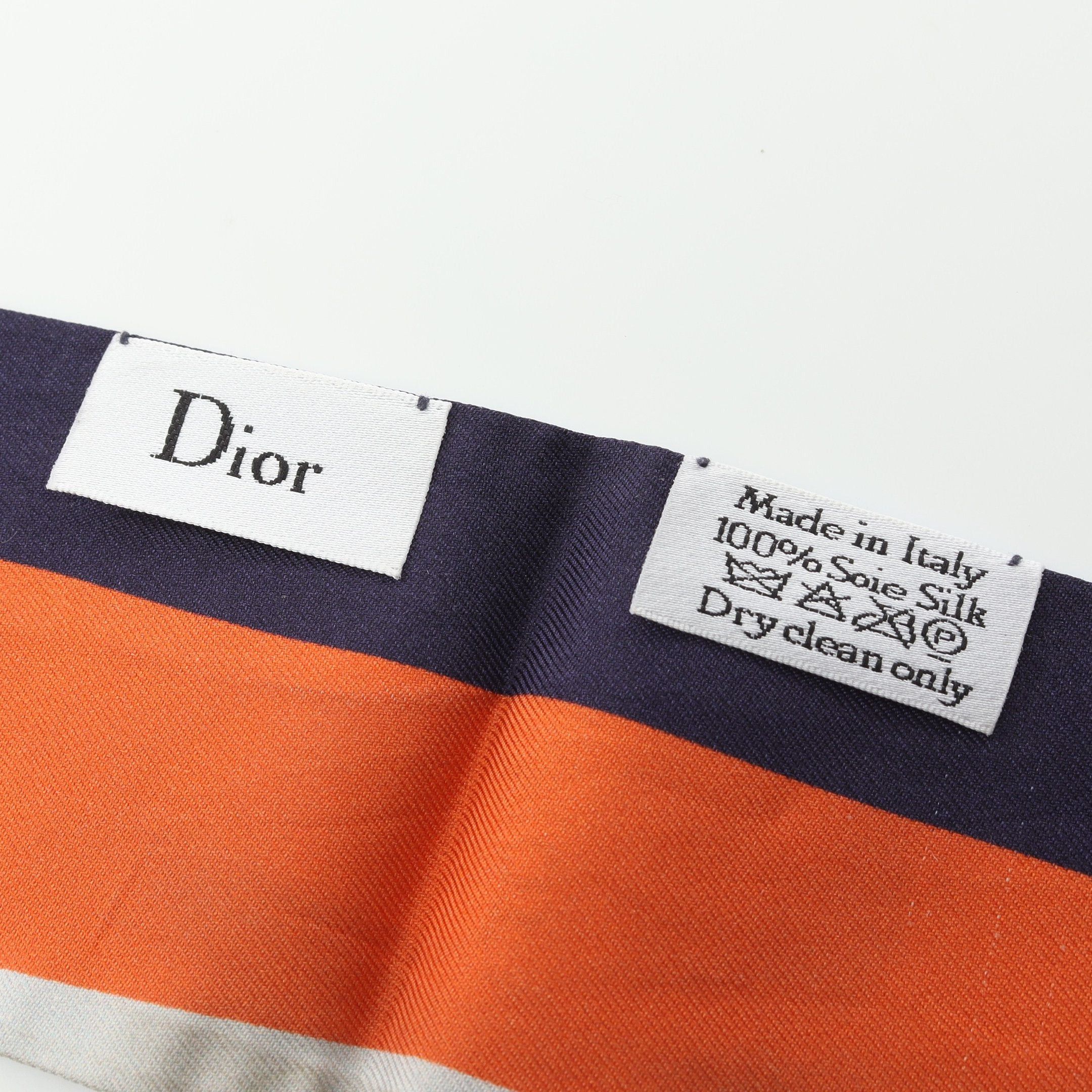 Dior Dior Mitzah Ribbon Scarf Silk Light Blue Multicolor Size ONE SIZE - 2 Thumbnail
