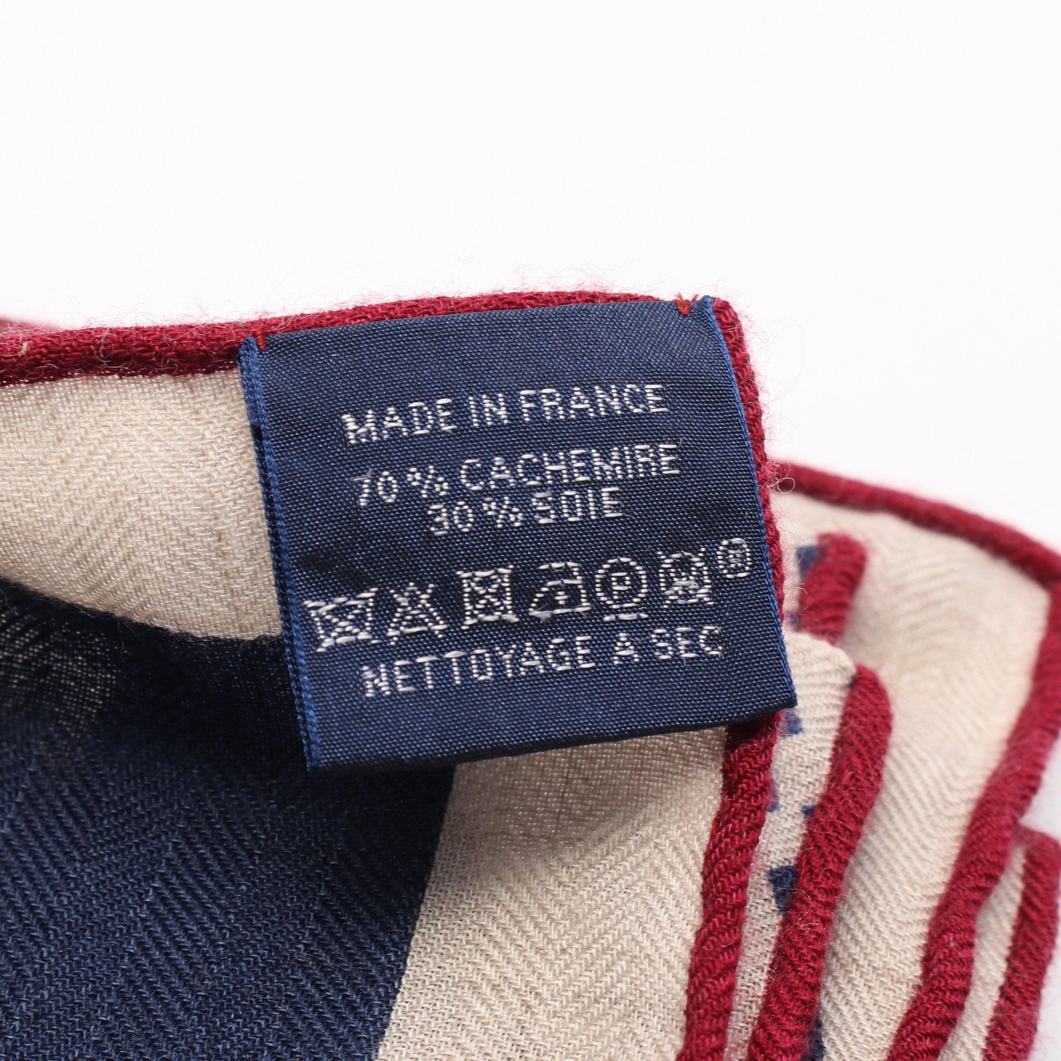Hermes Hermes Carréjean Carres 140 Concours Scarf Shawl Cashmere Silk Beige Multicolor Size ONE SIZE - 3 Thumbnail