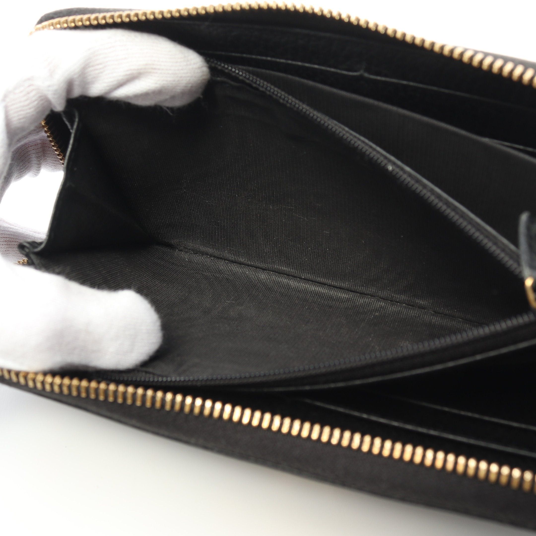 Gucci Gucci Gg Marmont Bosco Round Zipper Long Wallet Leather Black Size ONE SIZE - 5 Thumbnail