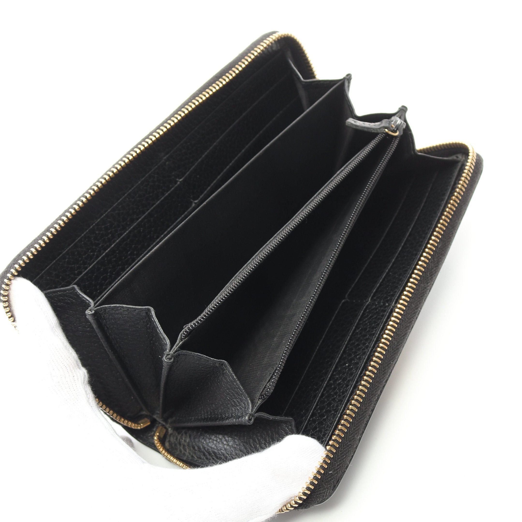 Gucci Gucci Gg Marmont Bosco Round Zipper Long Wallet Leather Black Size ONE SIZE - 3 Thumbnail
