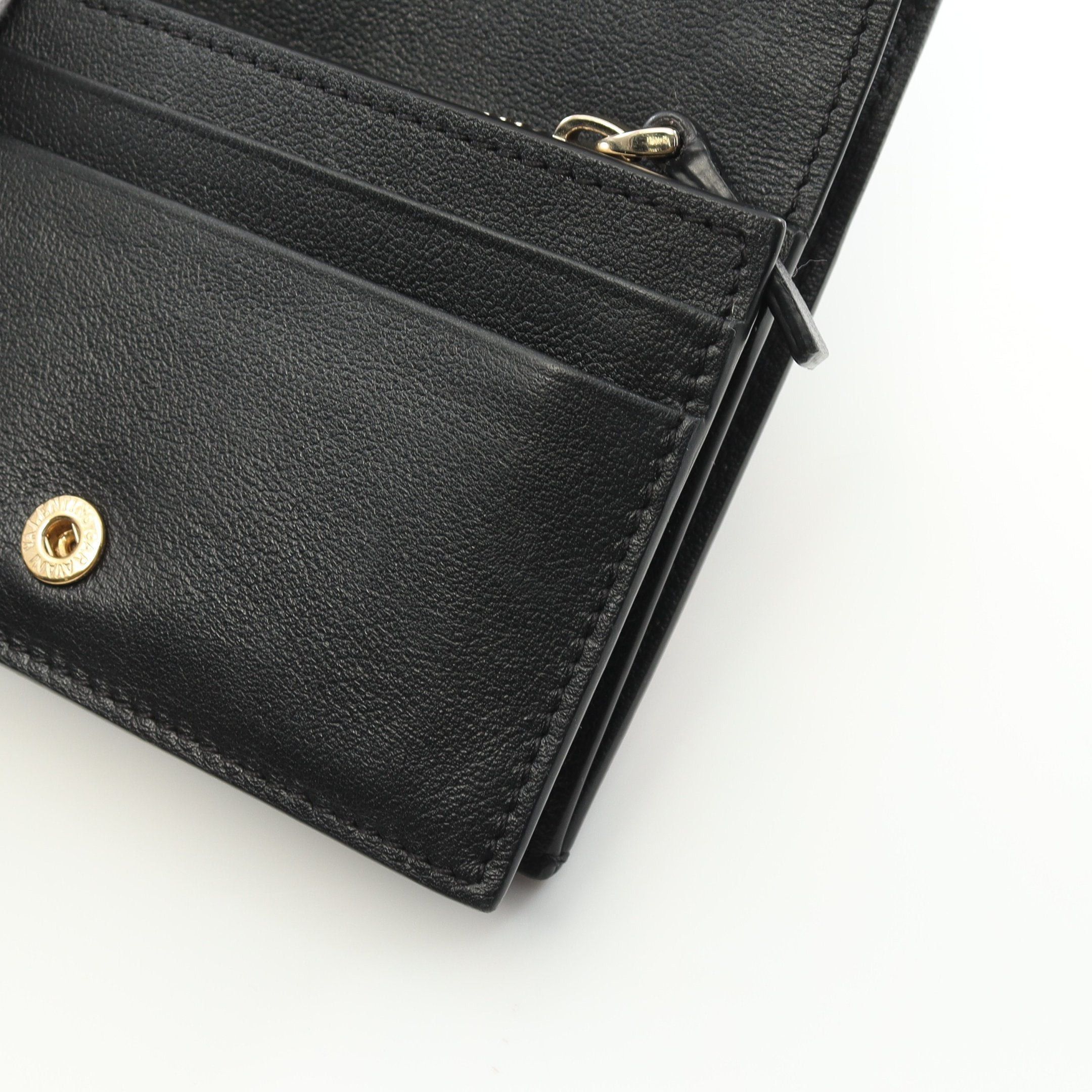 Valentino Valentino Rockstud Bi-Fold Wallet Leather Black Size ONE SIZE - 6 Thumbnail