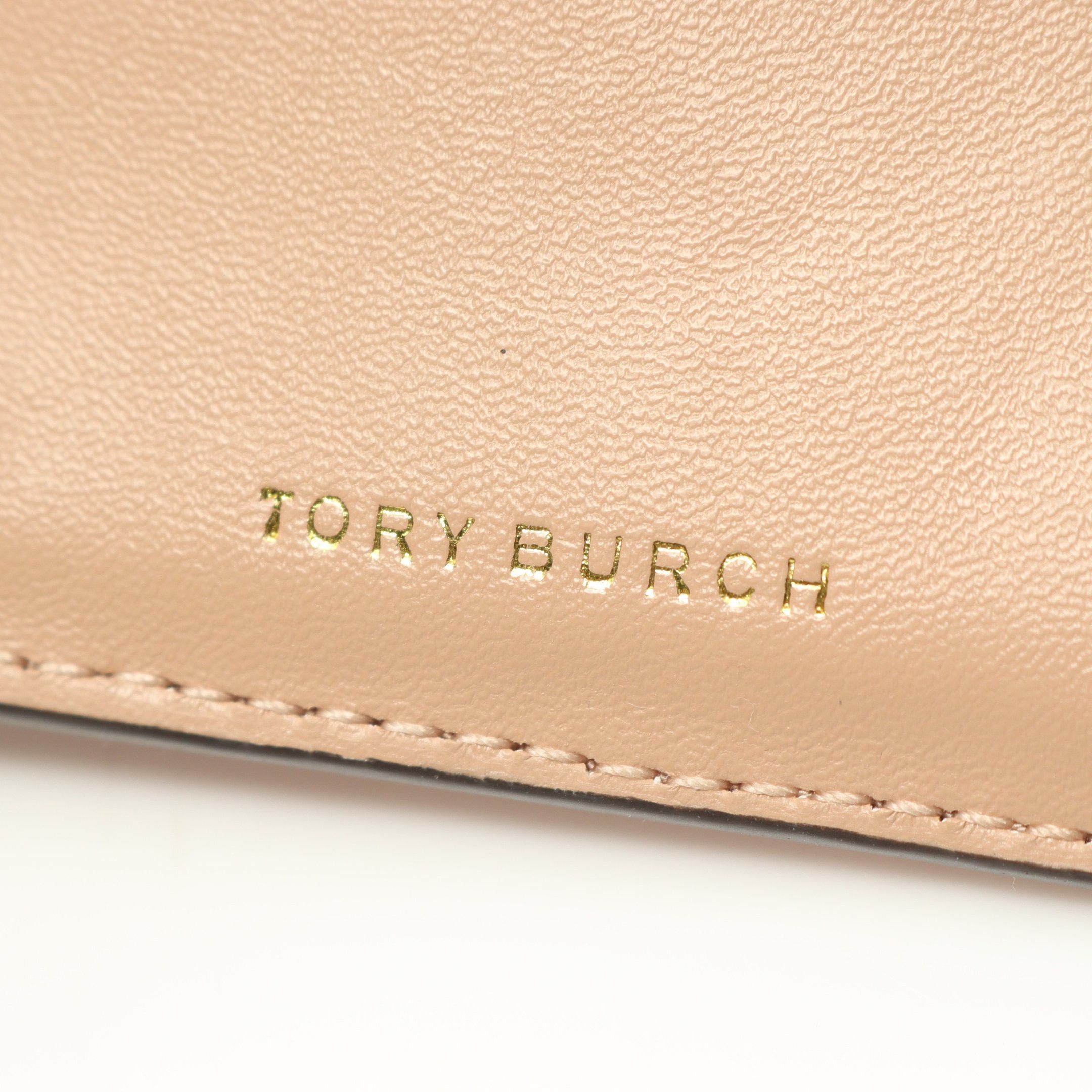 Tory Burch Tory Burch Britten Bi-Fold Wallet Leather Pink Beige Size ONE SIZE - 4 Thumbnail