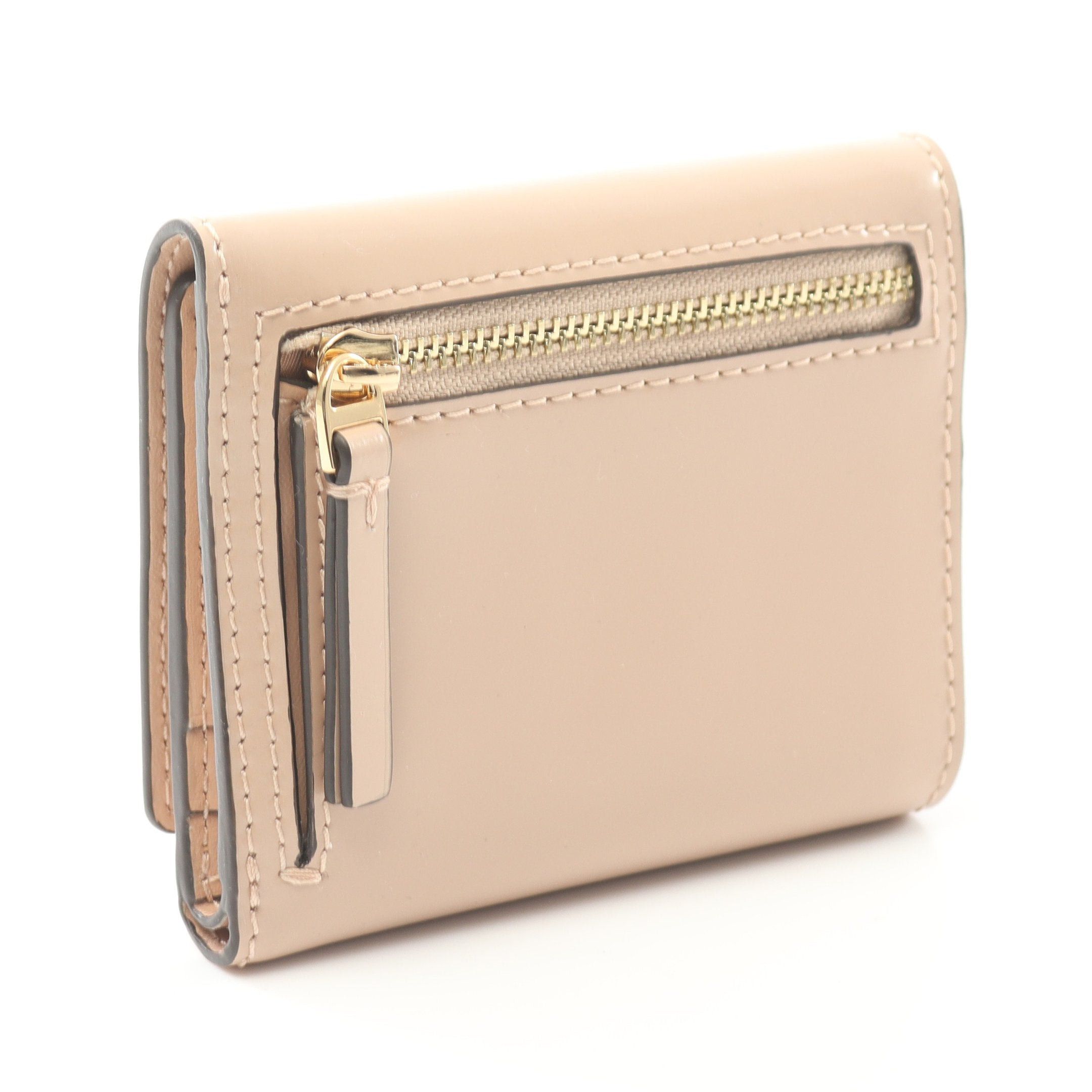 Tory Burch Tory Burch Britten Bi-Fold Wallet Leather Pink Beige Size ONE SIZE - 2 Thumbnail