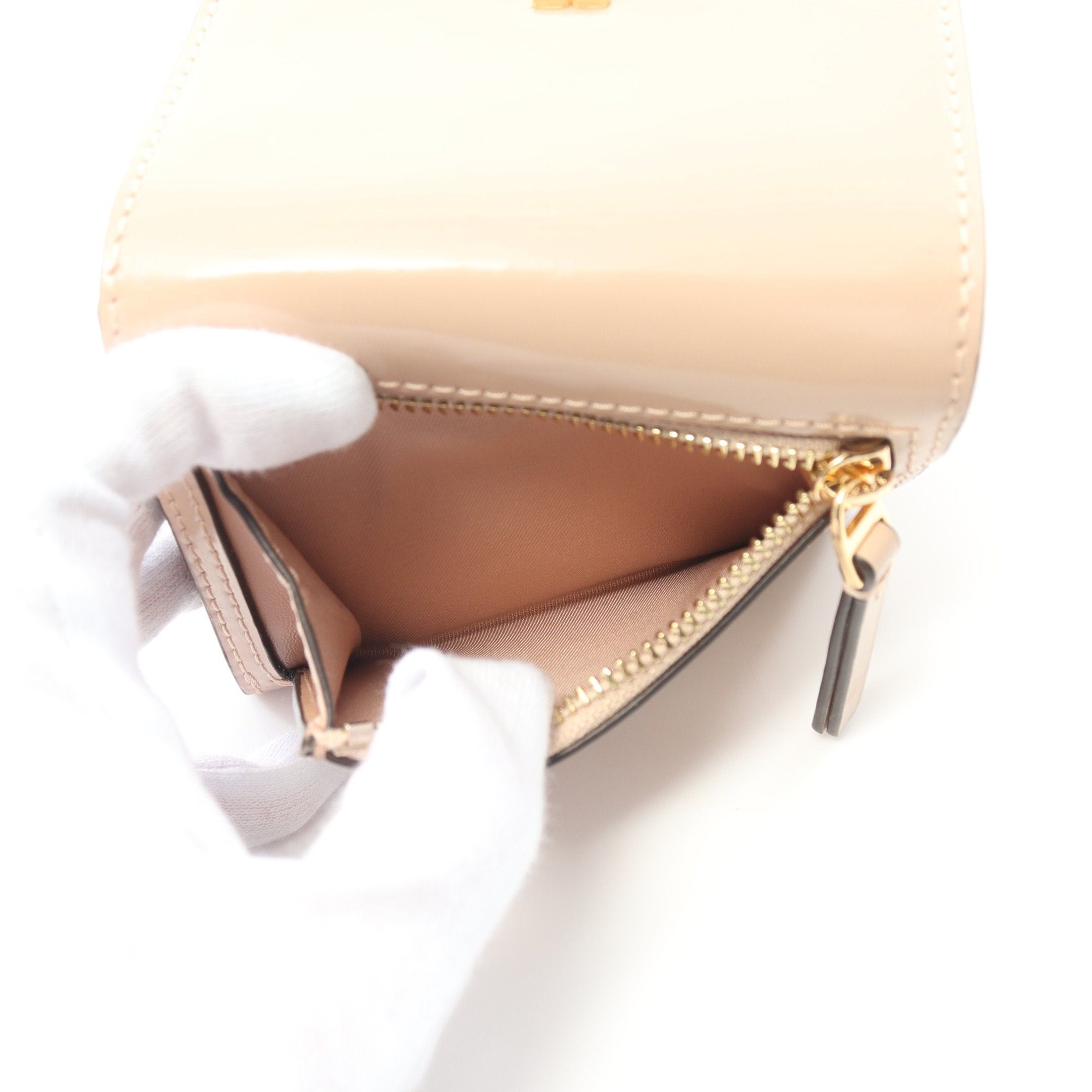 Tory Burch Tory Burch Britten Bi-Fold Wallet Leather Pink Beige Size ONE SIZE - 5 Thumbnail