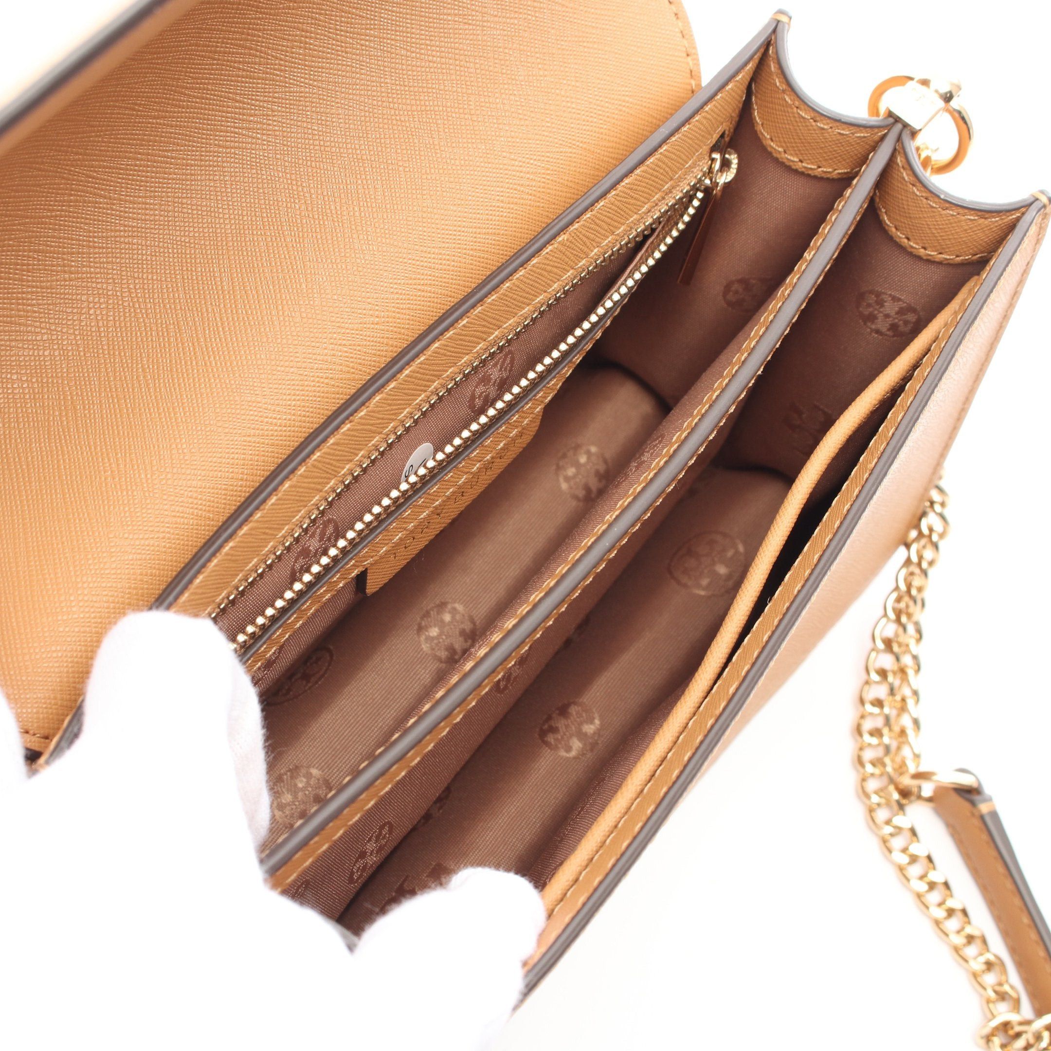 Tory Burch Tory Burch Chain Shoulder Bag Leather Light Brown Size ONE SIZE - 3 Thumbnail