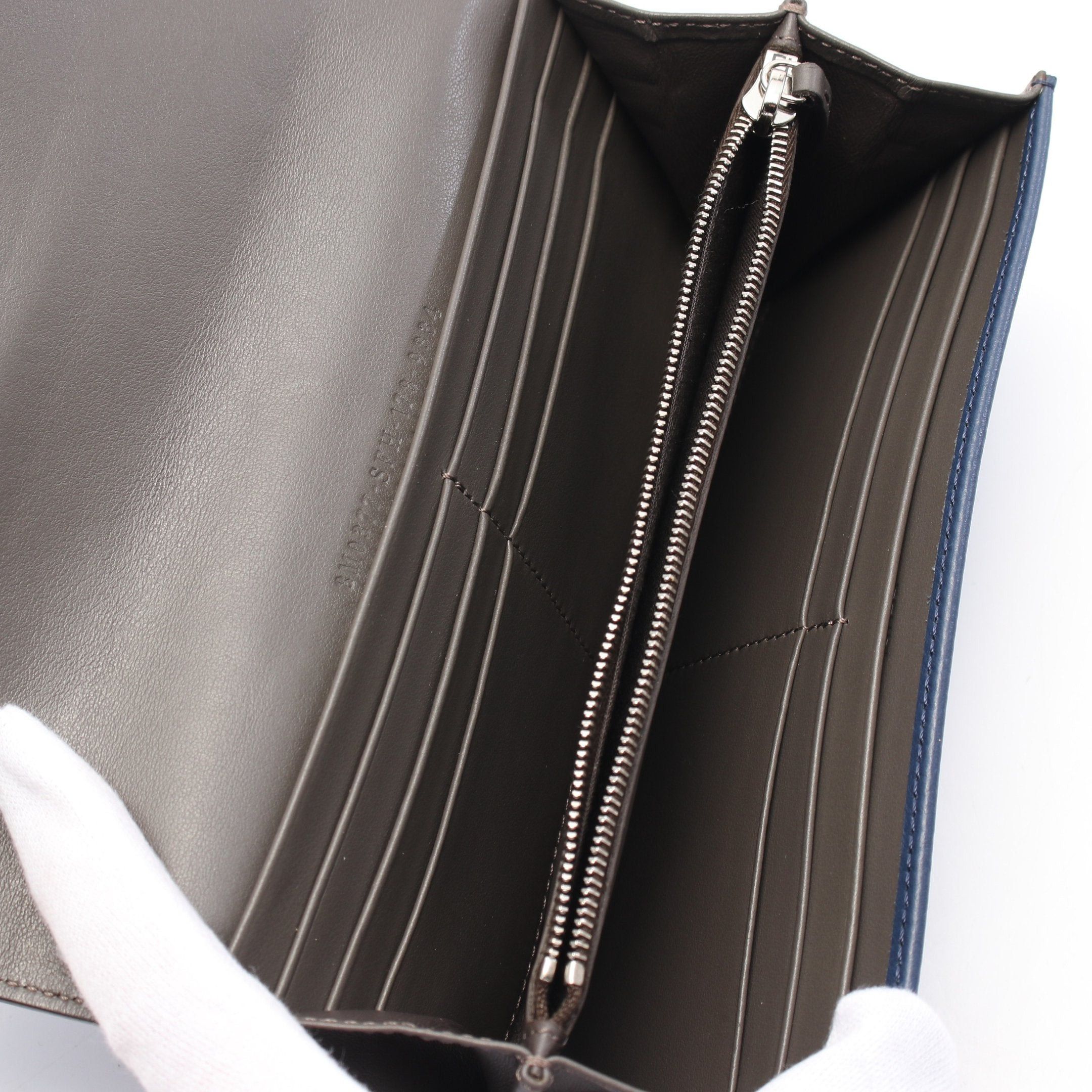 Fendi Fendi Peekaboo Bi-Fold Long Wallet Leather Dark Blue Size ONE SIZE - 3 Thumbnail