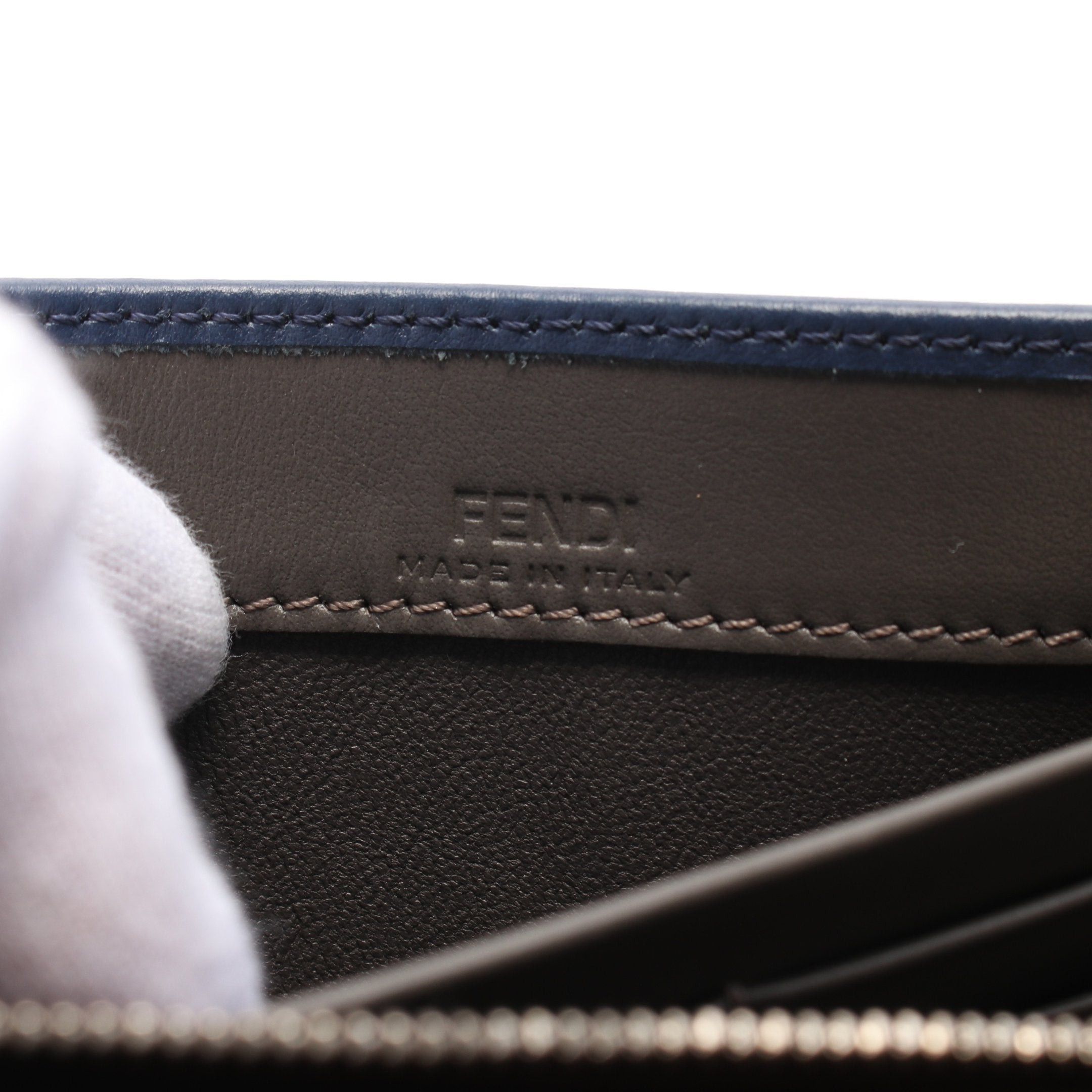 Fendi Fendi Peekaboo Bi-Fold Long Wallet Leather Dark Blue Size ONE SIZE - 4 Thumbnail