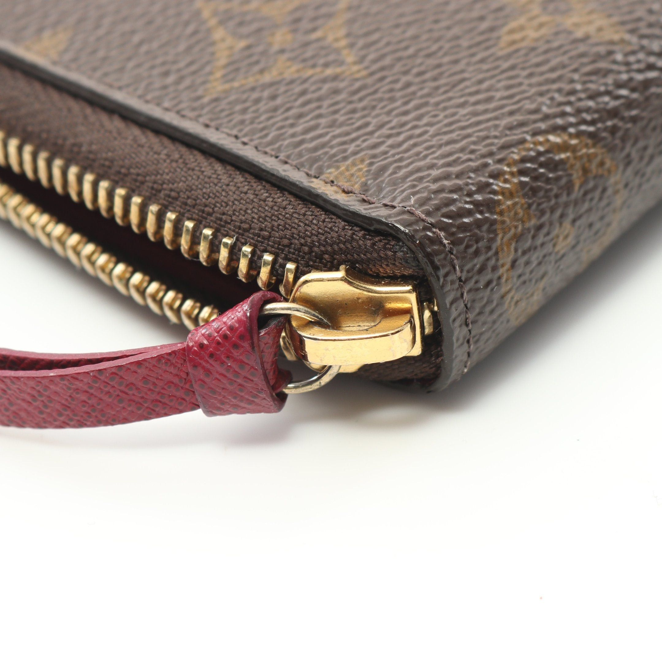 Louis Vuitton Louis Vuitton Portefeuil Clemence Monogram Fuchsia Round Zipper Long Wallet Leather Brown Pink Purple Size ONE SIZE - 6 Thumbnail