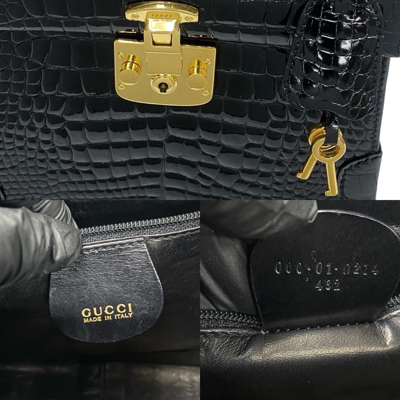 Gucci Gucci Handbag Black Leather - Exotic Size ONE SIZE - 3 Thumbnail