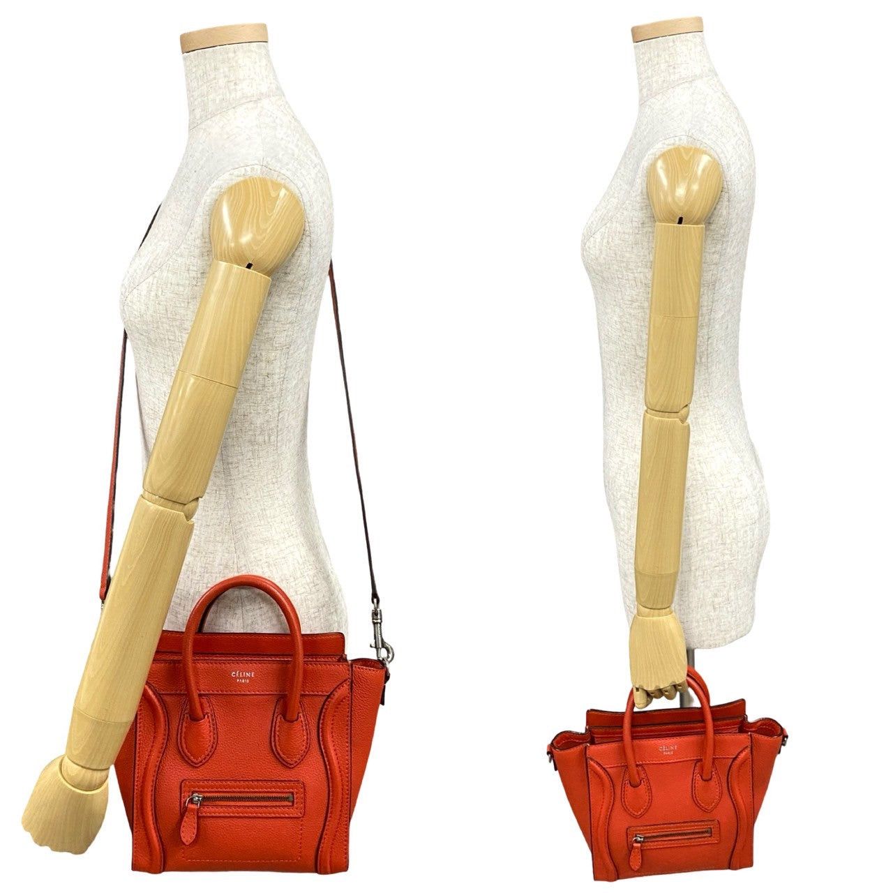 Celine Celine Shoulder Bag Orange Leather Size ONE SIZE - 2 Thumbnail