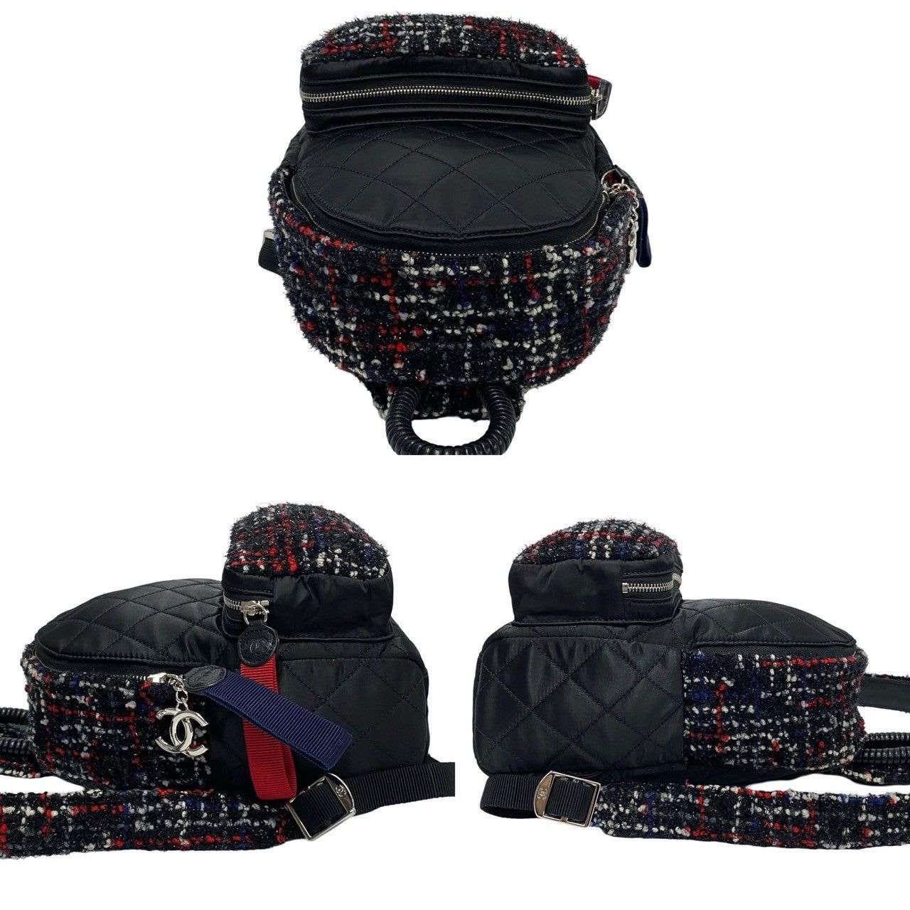 Chanel Chanel Backpack Black Tweed Size ONE SIZE - 5 Thumbnail