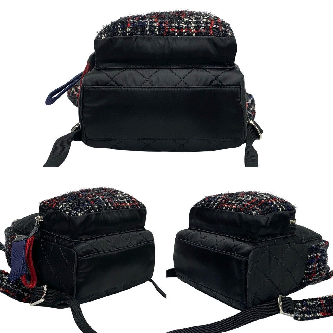 Chanel Chanel Backpack Black Tweed Size ONE SIZE - 6 Thumbnail