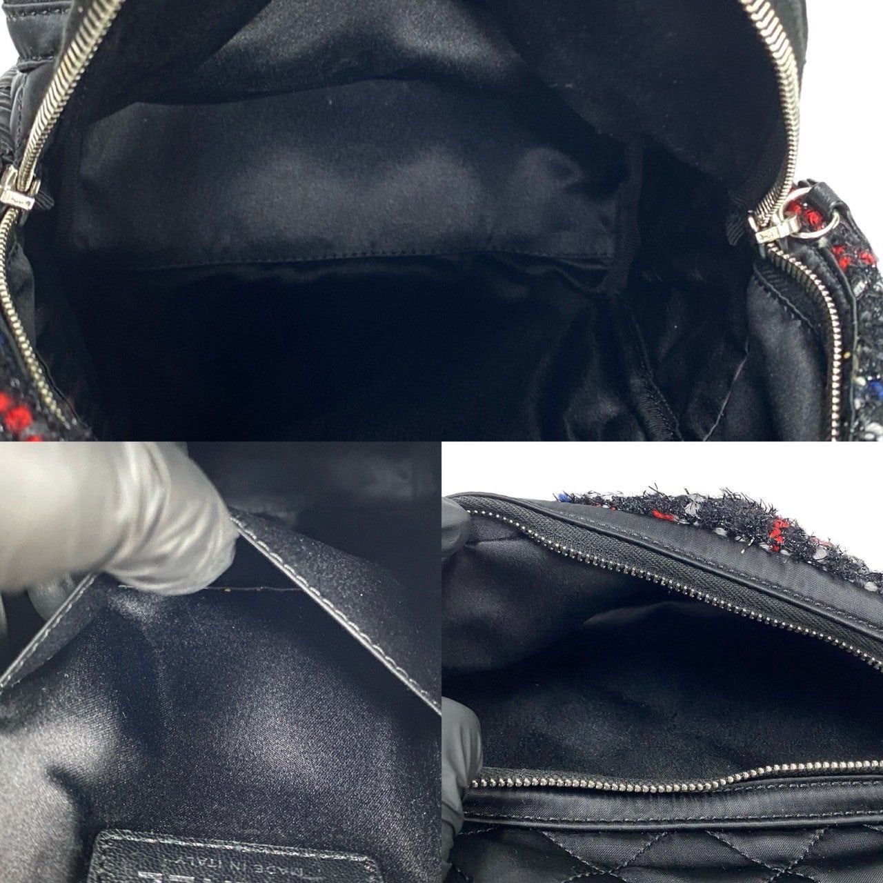 Chanel Chanel Backpack Black Tweed Size ONE SIZE - 8 Thumbnail