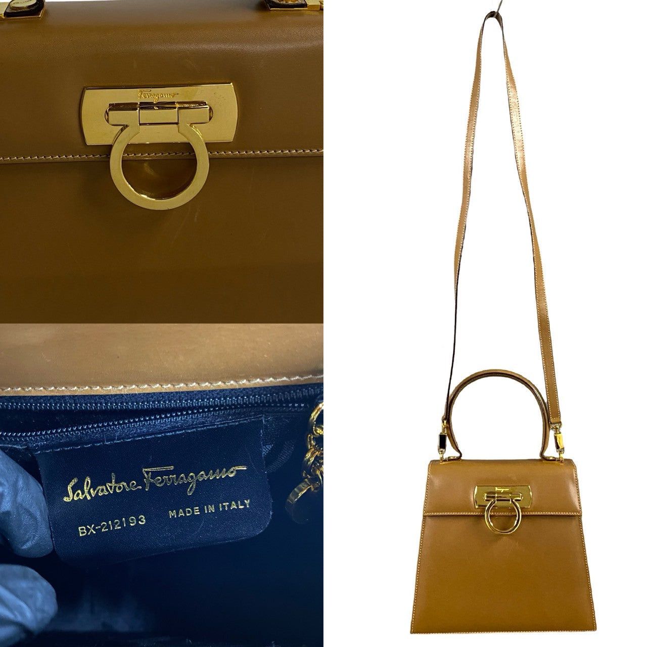 Salvatore Ferragamo Salvatore Ferragamo Shoulder Bag Brown Leather Size ONE SIZE - 3 Thumbnail