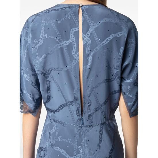 Zadig & Voltaire ZADIG & VOLTAIRE Women Dresses WWDR02546 OFFIC BLUE Size M / US 6-8 / IT 42-44 - 2 Thumbnail