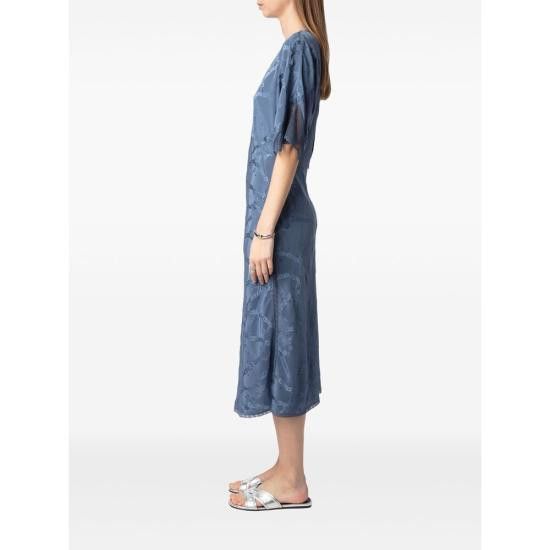 Zadig & Voltaire ZADIG & VOLTAIRE Women Dresses WWDR02546 OFFIC BLUE Size M / US 6-8 / IT 42-44 - 3 Thumbnail