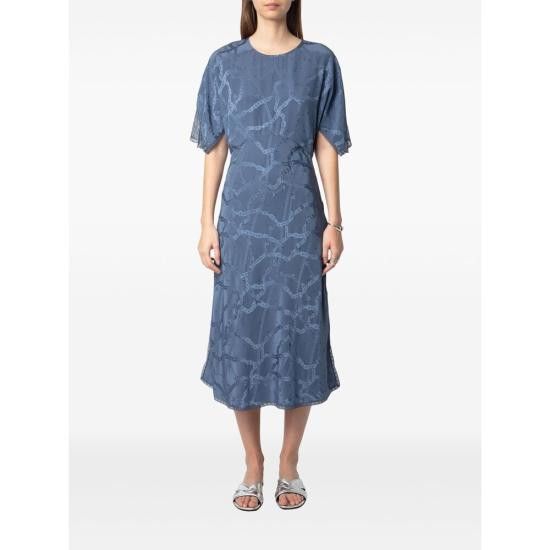 Zadig & Voltaire ZADIG & VOLTAIRE Women Dresses WWDR02546 OFFIC BLUE Size M / US 6-8 / IT 42-44 - 4 Thumbnail