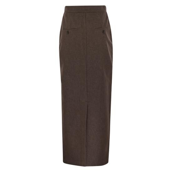 Max Mara MAX MARA Women Skirts 2511101013600 BROWN Size 28" / US 6 / IT 42 - 2 Thumbnail