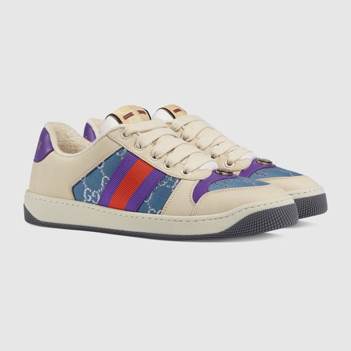 Gucci Gucci Screener Web Leather Sneakers SIZE 42 Size ONE SIZE - 2 Thumbnail