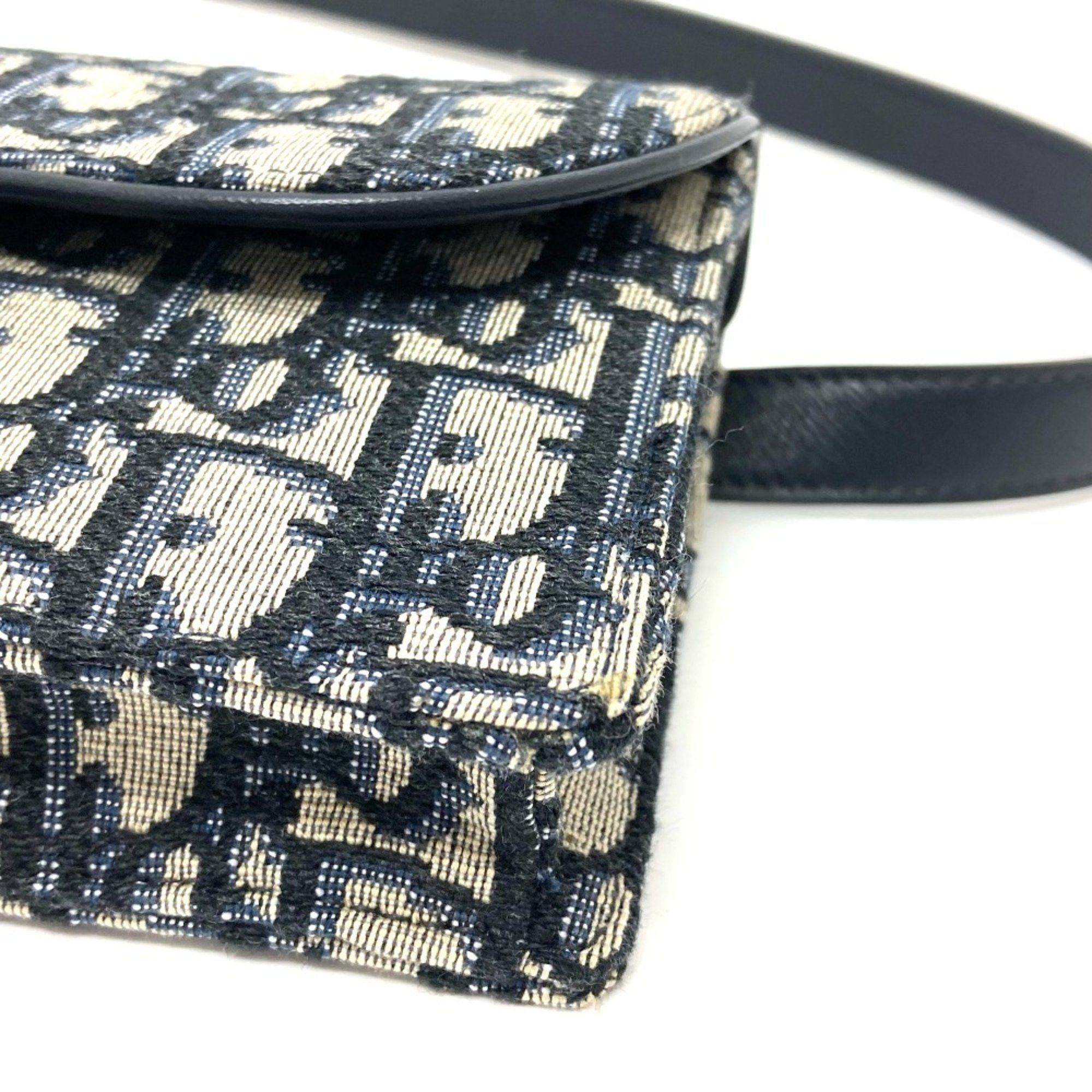 Dior Christian Dior Dior S5619CTZQ_M928 Oblique Trotter Saddle Belt Pouch Bag Waist Body Leather Canvas Men's Navy Size ONE SIZE - 7 Thumbnail