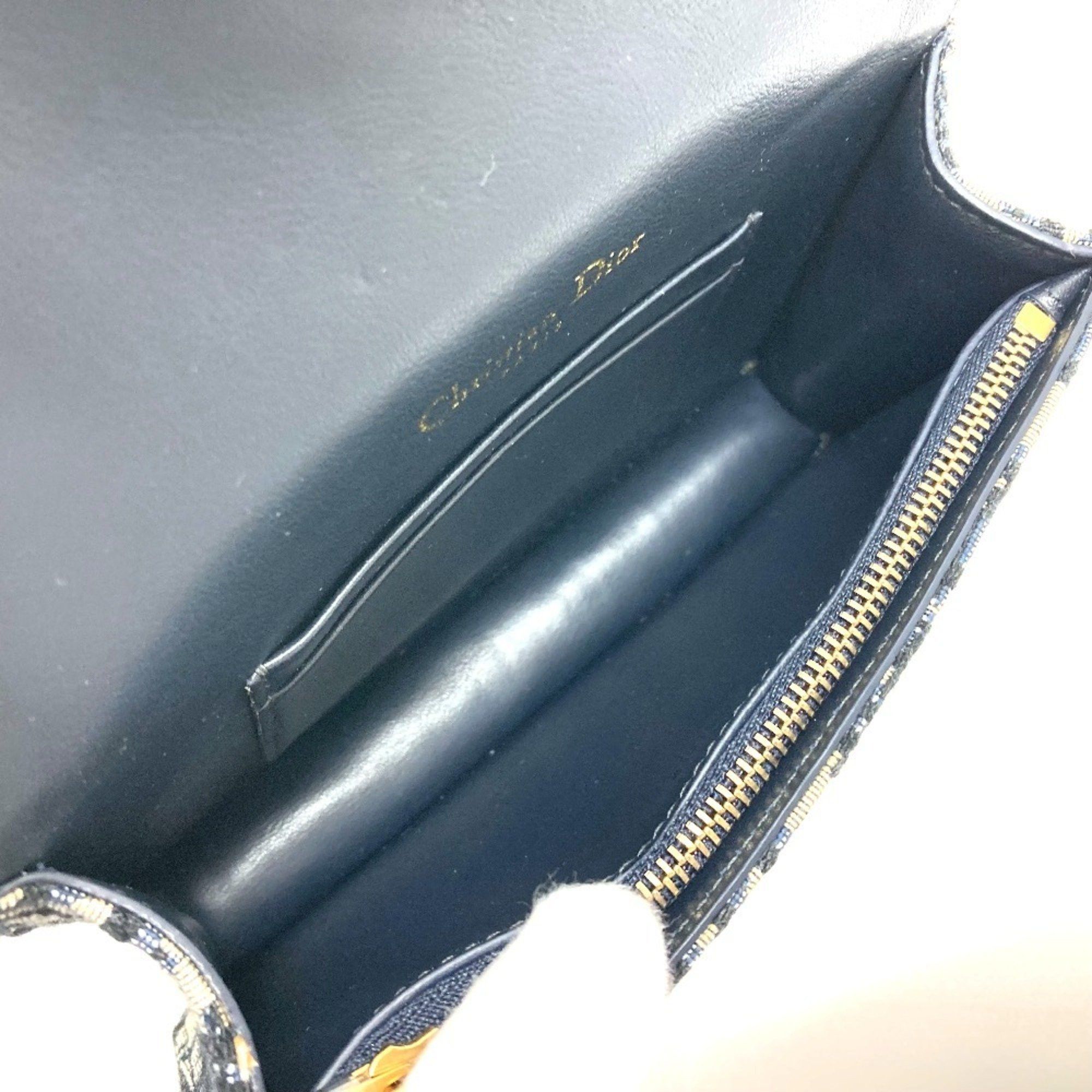 Dior Christian Dior Dior S5619CTZQ_M928 Oblique Trotter Saddle Belt Pouch Bag Waist Body Leather Canvas Men's Navy Size ONE SIZE - 11 Thumbnail