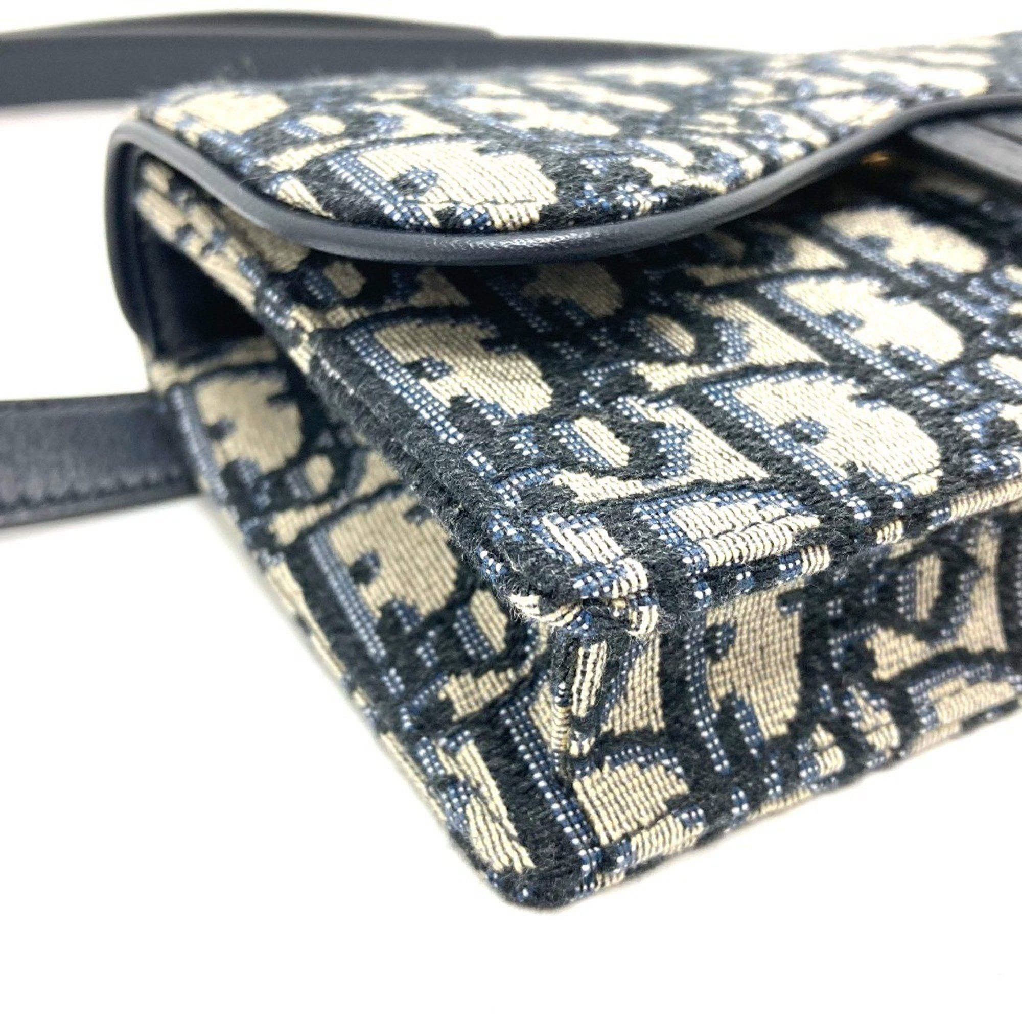 Dior Christian Dior Dior S5619CTZQ_M928 Oblique Trotter Saddle Belt Pouch Bag Waist Body Leather Canvas Men's Navy Size ONE SIZE - 8 Thumbnail