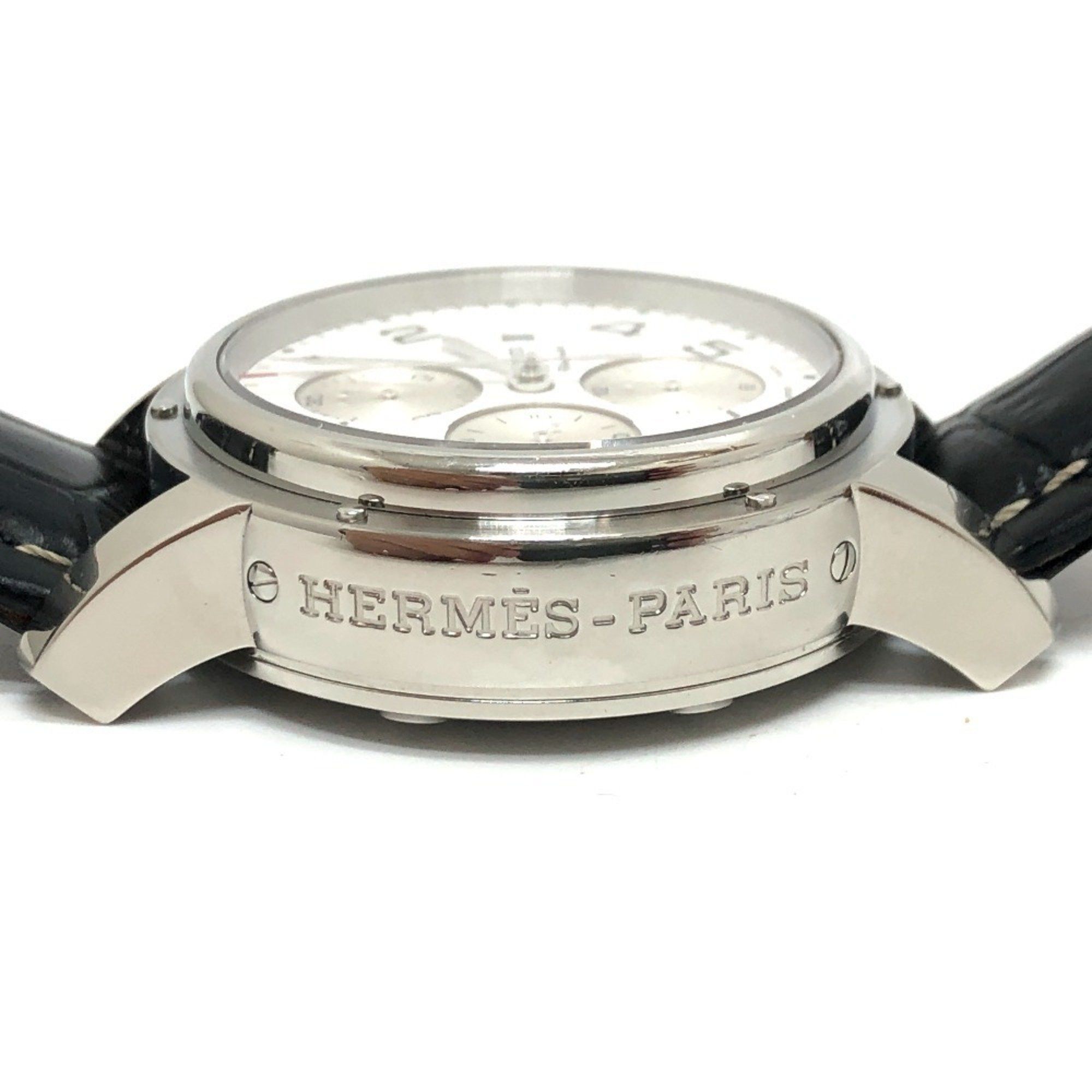 Hermes HERMES CP1.910 Clipper Chrono Automatic Chronograph Date Wristwatch Watch SS Men's Silver Size ONE SIZE - 14 Thumbnail