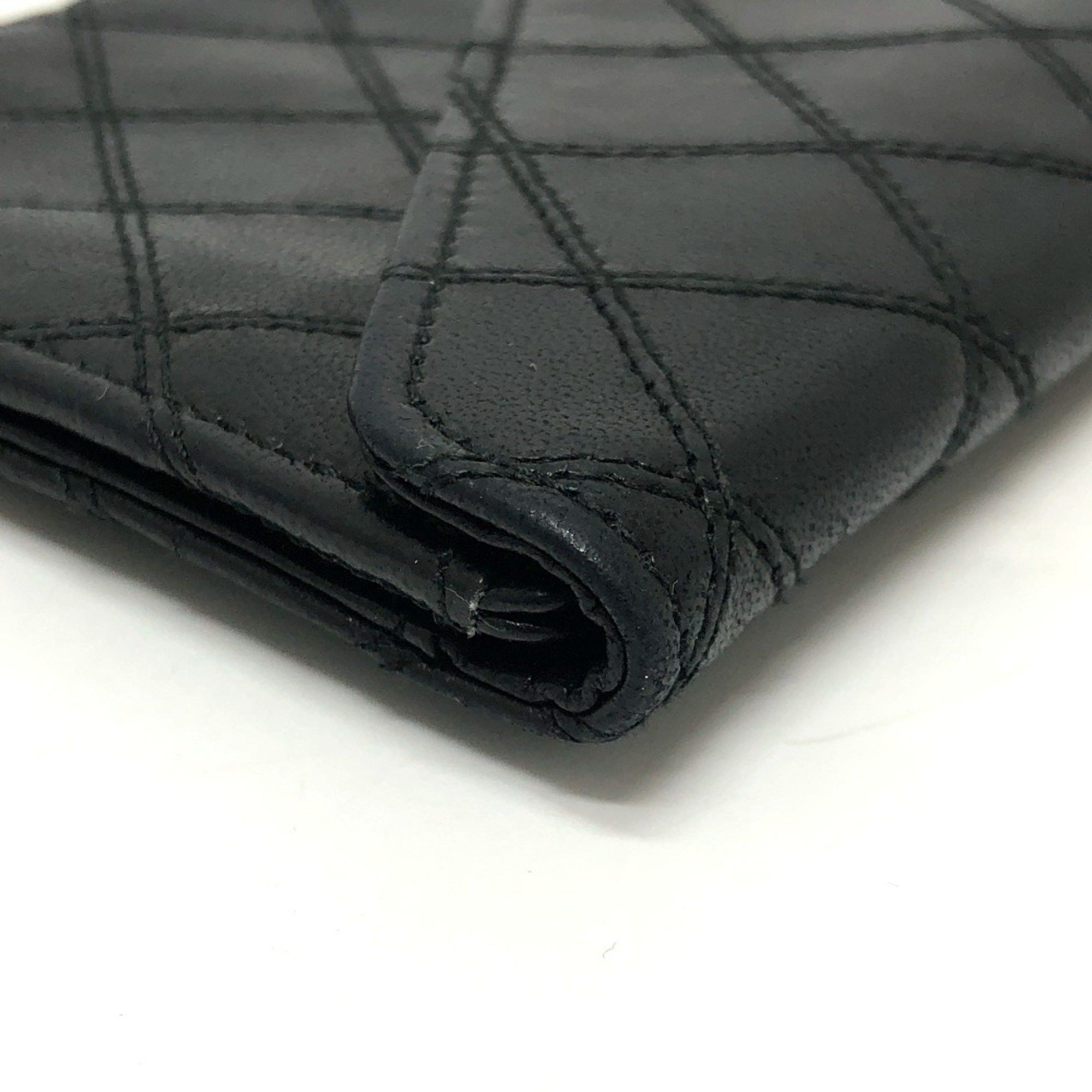 Chanel Chanel Matelasse Wallet Long Accessory Flap Lambskin Women's Black Size ONE SIZE - 7 Thumbnail