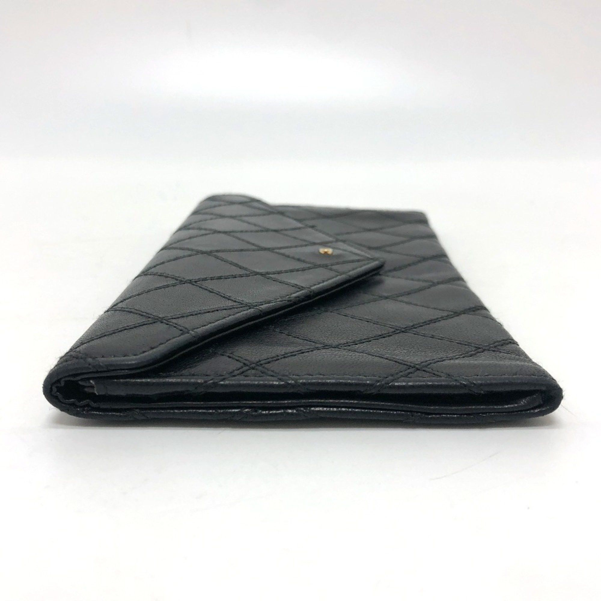 Chanel Chanel Matelasse Wallet Long Accessory Flap Lambskin Women's Black Size ONE SIZE - 4 Thumbnail