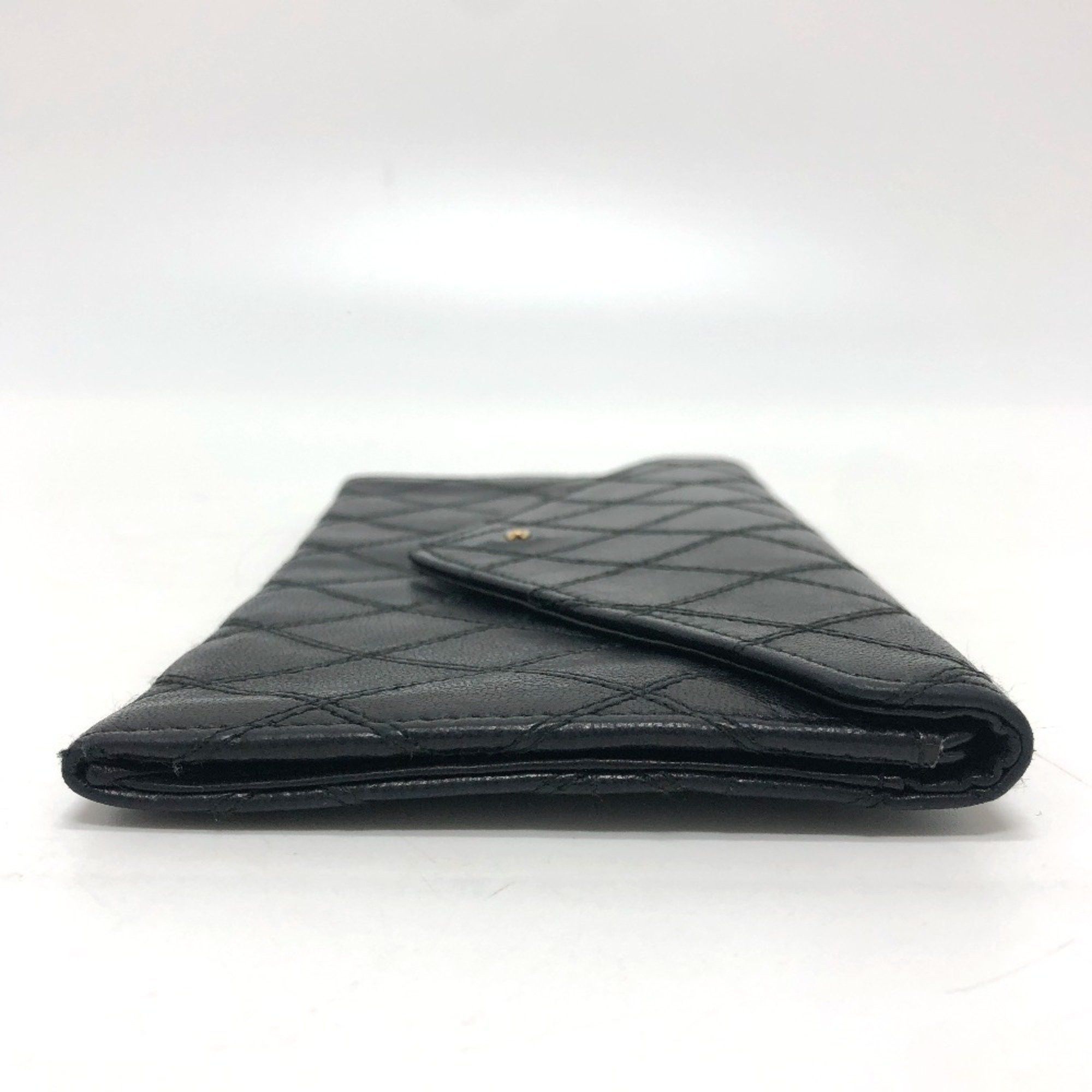 Chanel Chanel Matelasse Wallet Long Accessory Flap Lambskin Women's Black Size ONE SIZE - 3 Thumbnail
