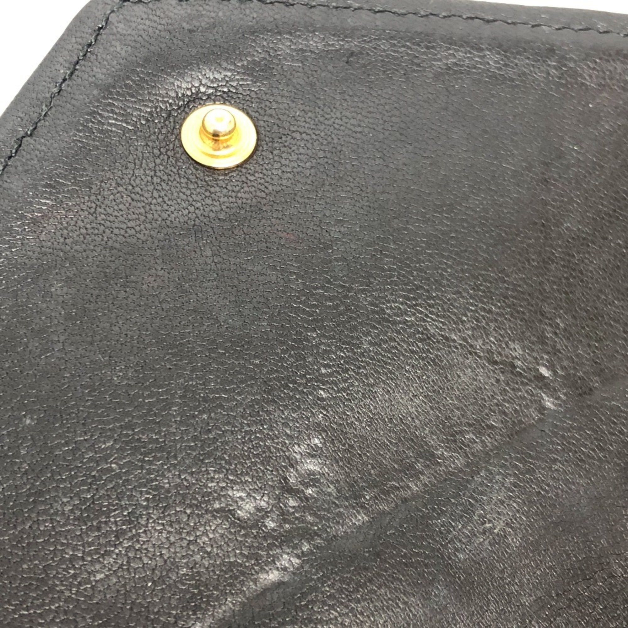Chanel Chanel Matelasse Wallet Long Accessory Flap Lambskin Women's Black Size ONE SIZE - 10 Thumbnail