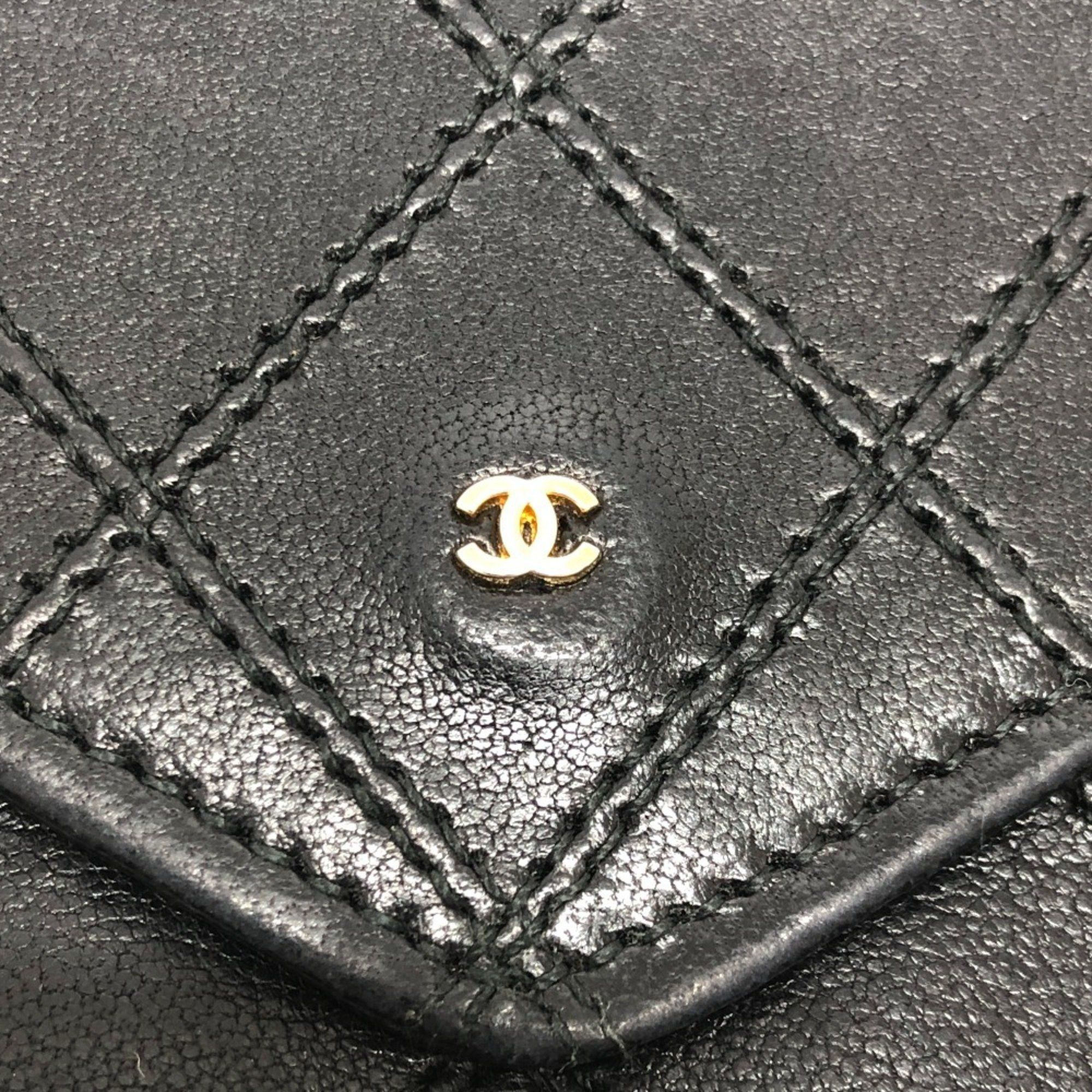 Chanel Chanel Matelasse Wallet Long Accessory Flap Lambskin Women's Black Size ONE SIZE - 11 Thumbnail