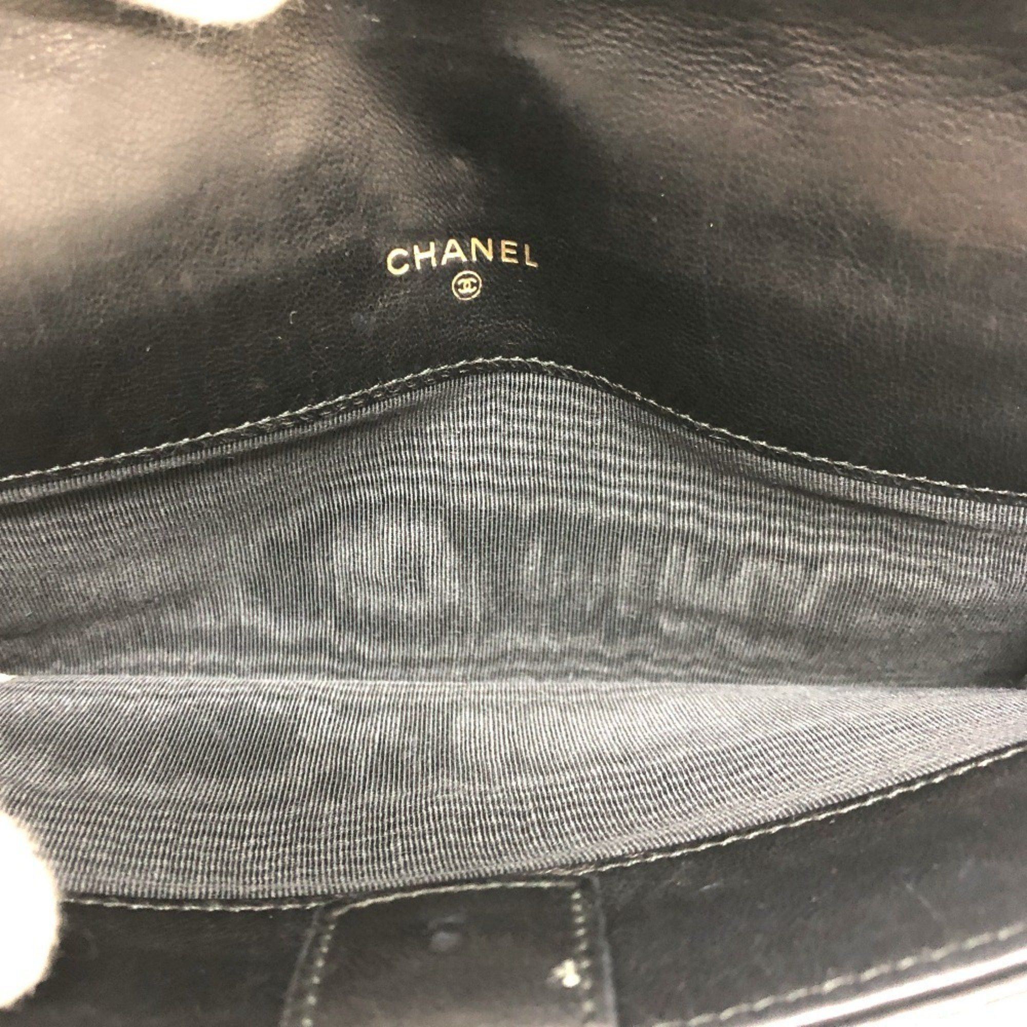 Chanel Chanel Matelasse Wallet Long Accessory Flap Lambskin Women's Black Size ONE SIZE - 12 Thumbnail