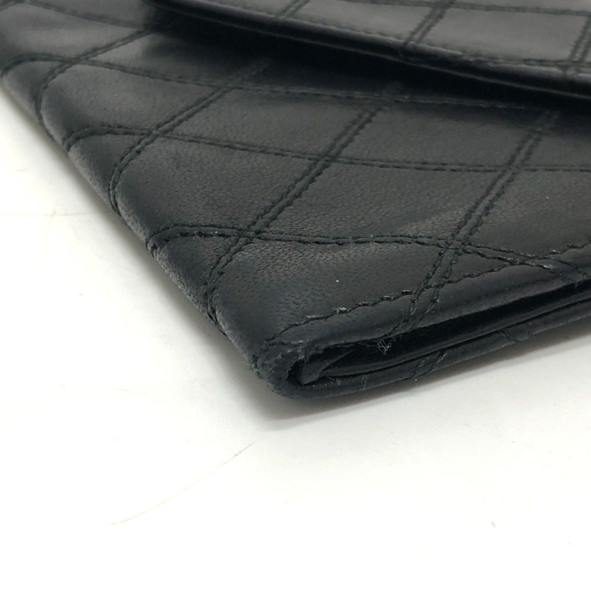 Chanel Chanel Matelasse Wallet Long Accessory Flap Lambskin Women's Black Size ONE SIZE - 8 Thumbnail