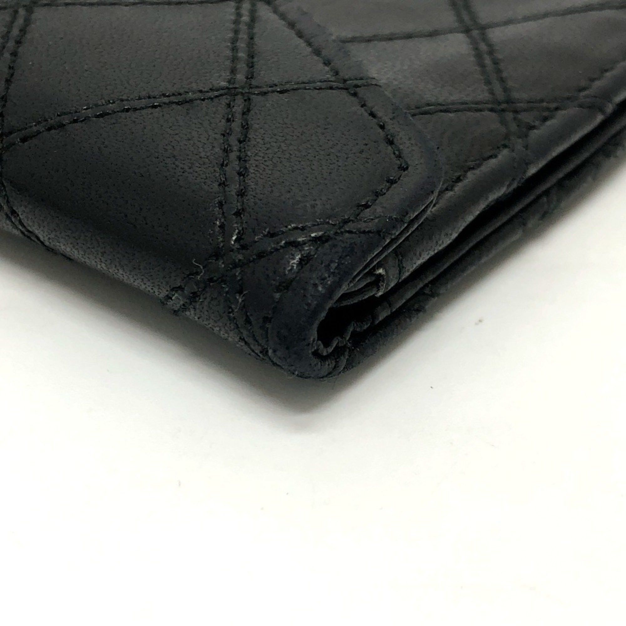 Chanel Chanel Matelasse Wallet Long Accessory Flap Lambskin Women's Black Size ONE SIZE - 6 Thumbnail