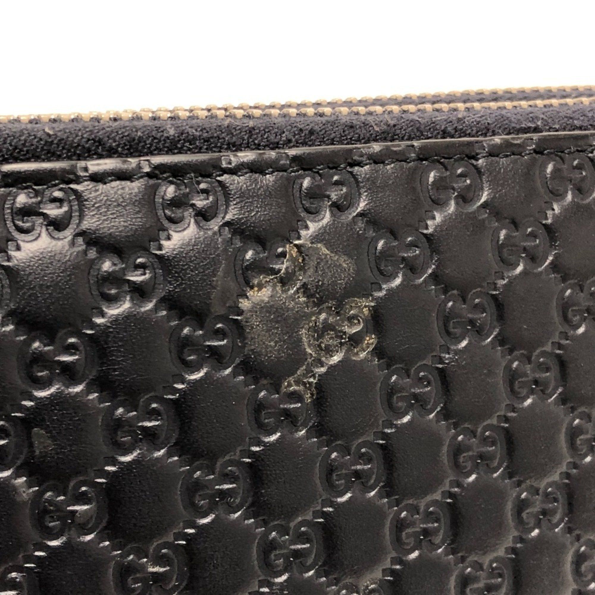Gucci GUCCI 449246 GG Micro Guccissima Travel Case Handbag Wallet Long Shima Leather Men's Navy Size ONE SIZE - 14 Thumbnail
