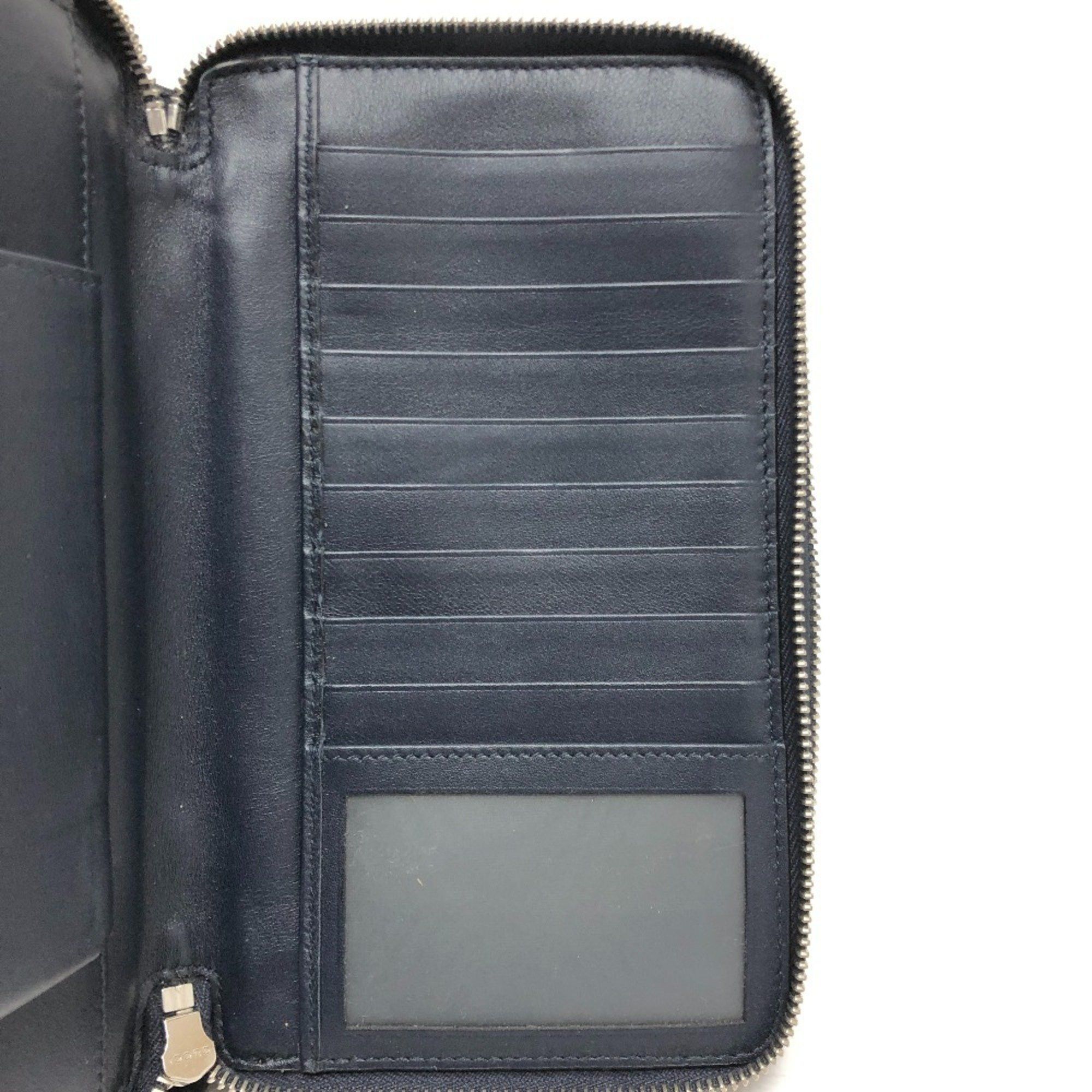 Gucci GUCCI 449246 GG Micro Guccissima Travel Case Handbag Wallet Long Shima Leather Men's Navy Size ONE SIZE - 8 Thumbnail