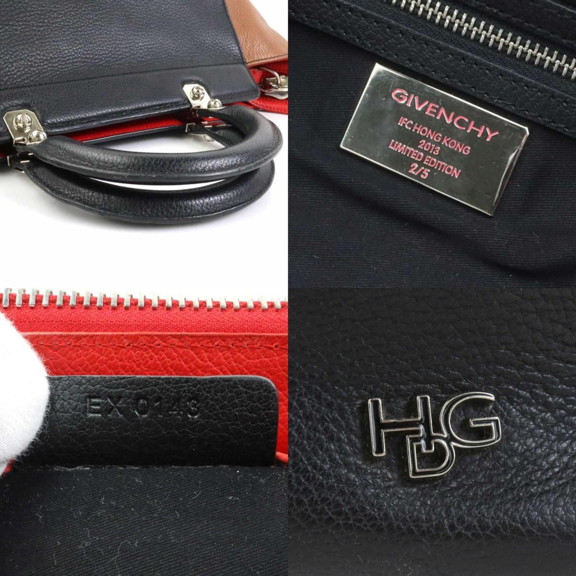 Givenchy Givenchy Handbag Shoulder Bag Leather Black x Brown Red Women's r10426a Size ONE SIZE - 5 Thumbnail