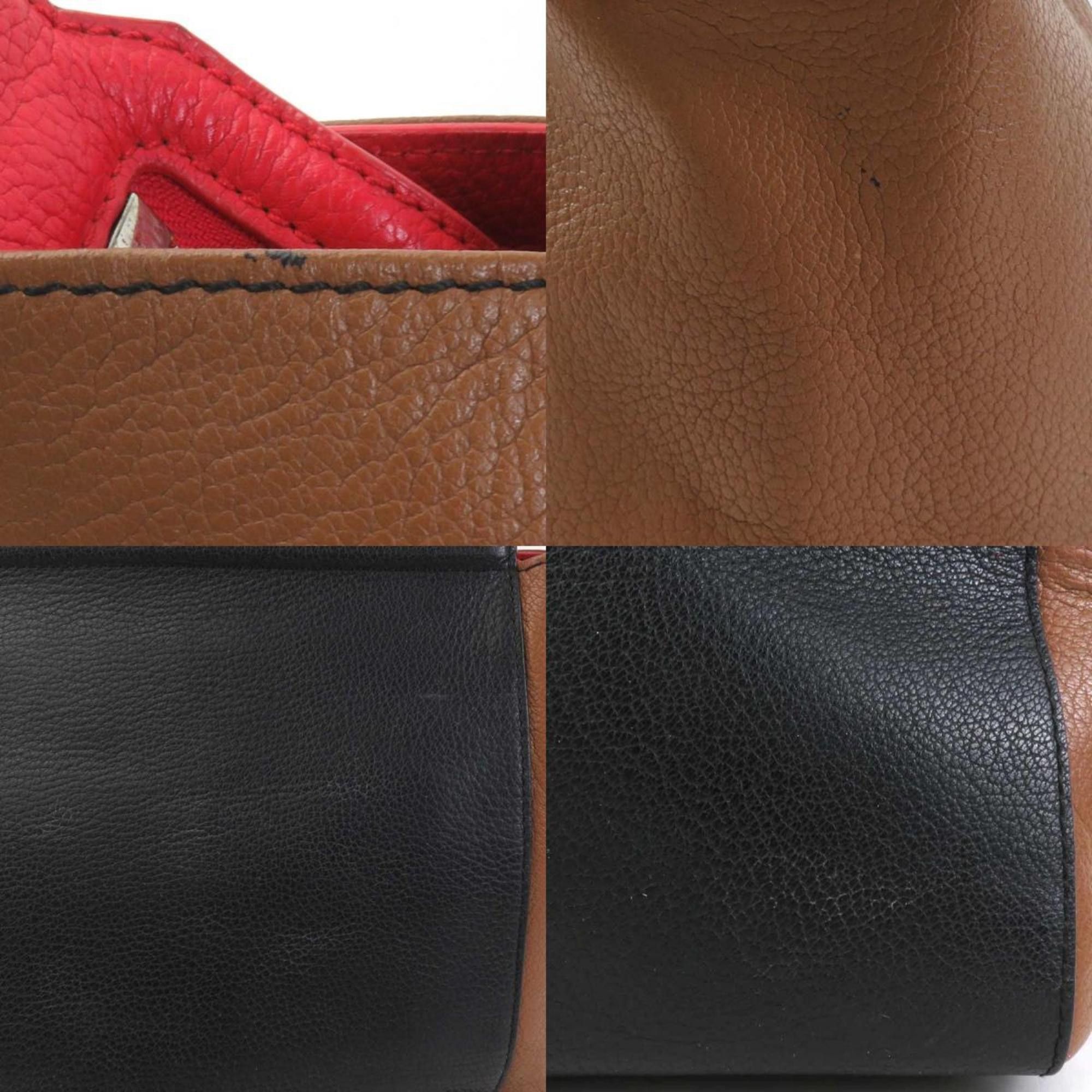Givenchy Givenchy Handbag Shoulder Bag Leather Black x Brown Red Women's r10426a Size ONE SIZE - 4 Thumbnail