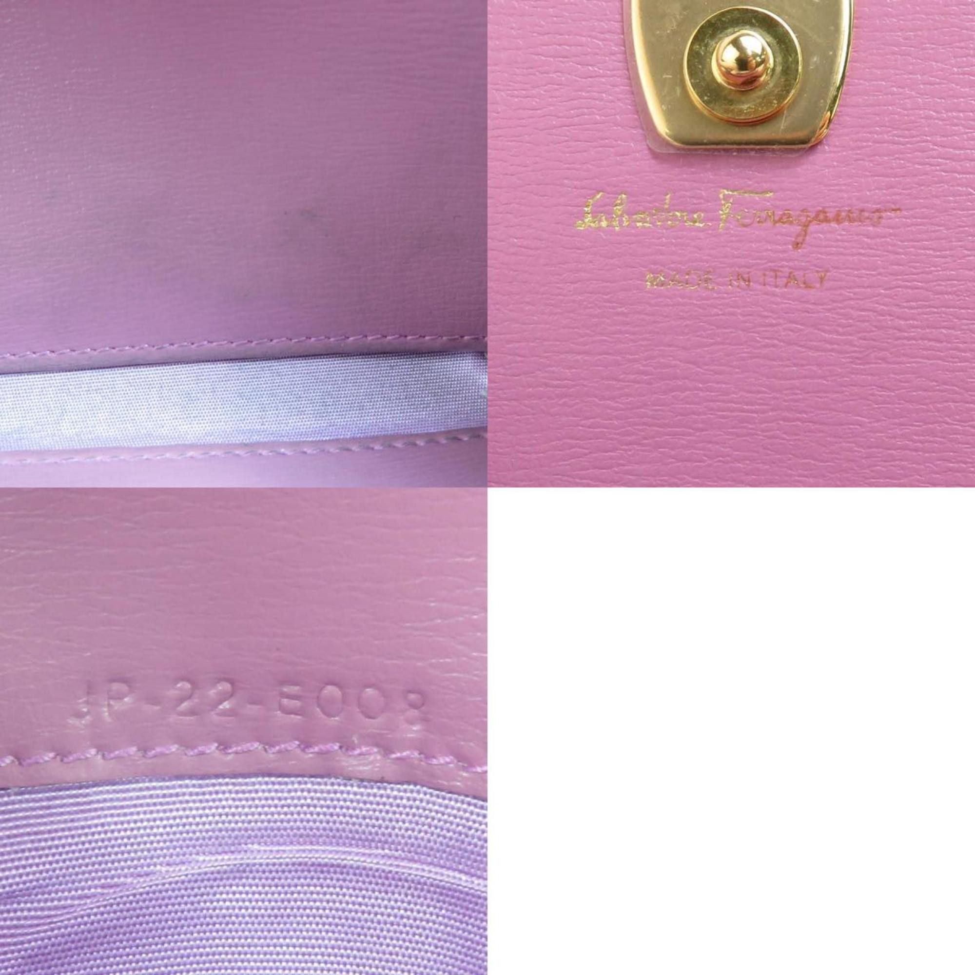 Salvatore Ferragamo Salvatore Ferragamo Long Wallet Vara Ribbon Leather Purple Women's h30981a Size ONE SIZE - 5 Thumbnail