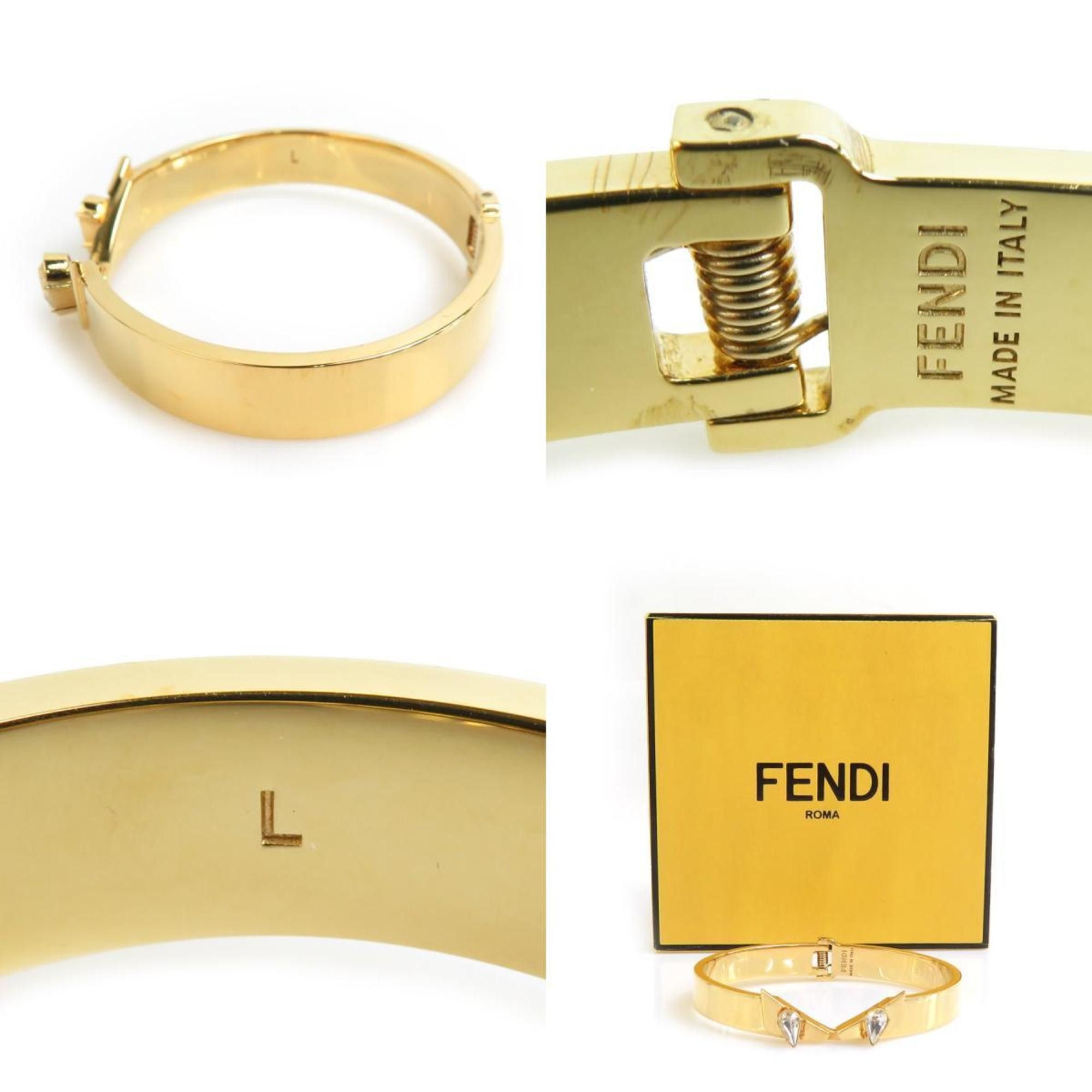 Fendi FENDI Bangle Bracelet Monster Eye Metal Rhinestone Gold Silver Women's e60165k Size ONE SIZE - 5 Thumbnail