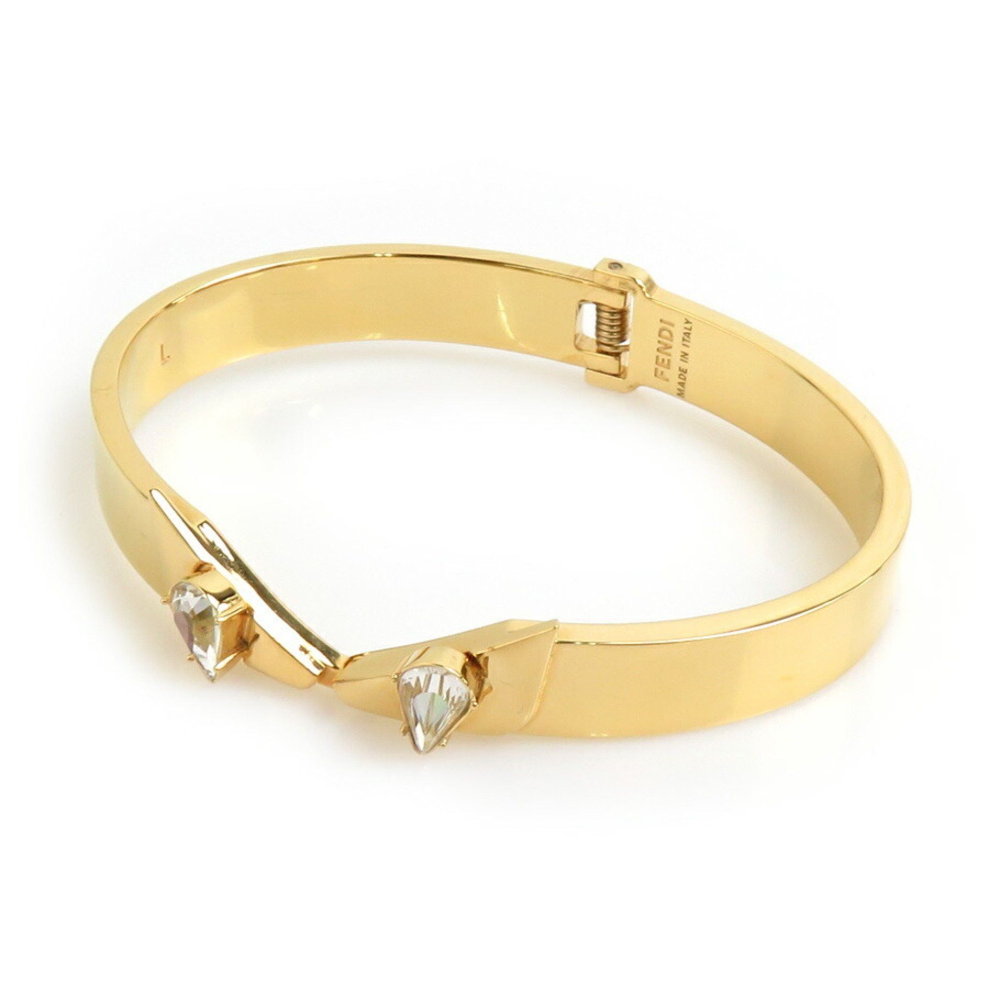 Fendi FENDI Bangle Bracelet Monster Eye Metal Rhinestone Gold Silver Women's e60165k Size ONE SIZE - 2 Thumbnail