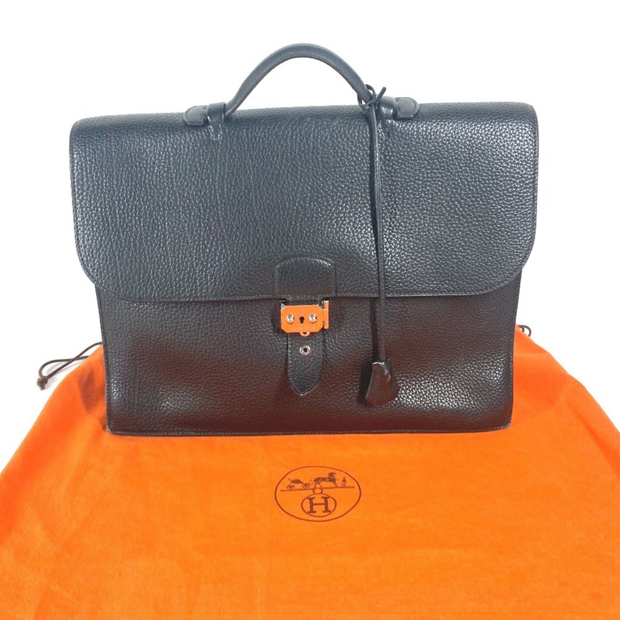 Hermes Hermes Briefcase Sac A Depeche 38 Bag Handbag Business Taurillon Clemence Men's Black Size ONE SIZE - 11 Thumbnail