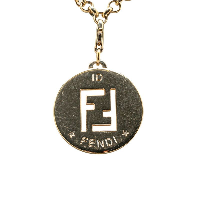 Fendi Fendi Fendi FF Logo Gold Necklace Metal Necklace Size ONE SIZE - 2 Thumbnail