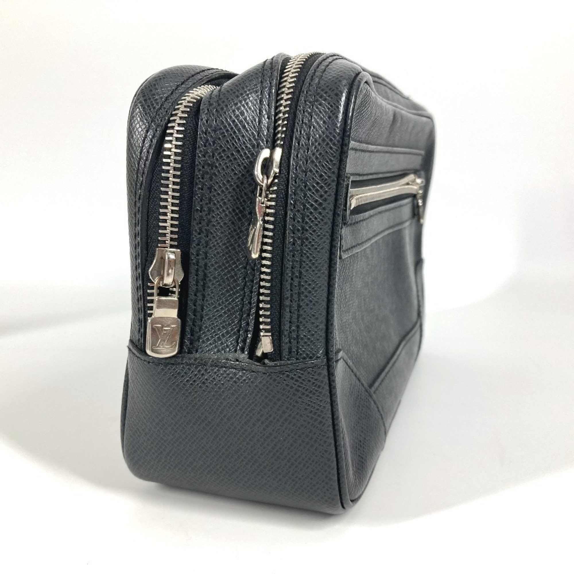 Louis Vuitton LOUIS VUITTON M31142 Taiga Pavel Bag Pouch Clutch with Strap Second Leather Men's Ardoise Black Size ONE SIZE - 3 Thumbnail