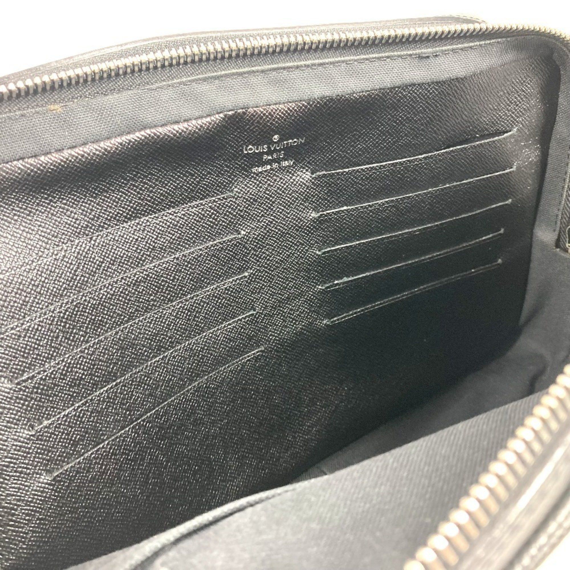 Louis Vuitton LOUIS VUITTON M31142 Taiga Pavel Bag Pouch Clutch with Strap Second Leather Men's Ardoise Black Size ONE SIZE - 13 Thumbnail