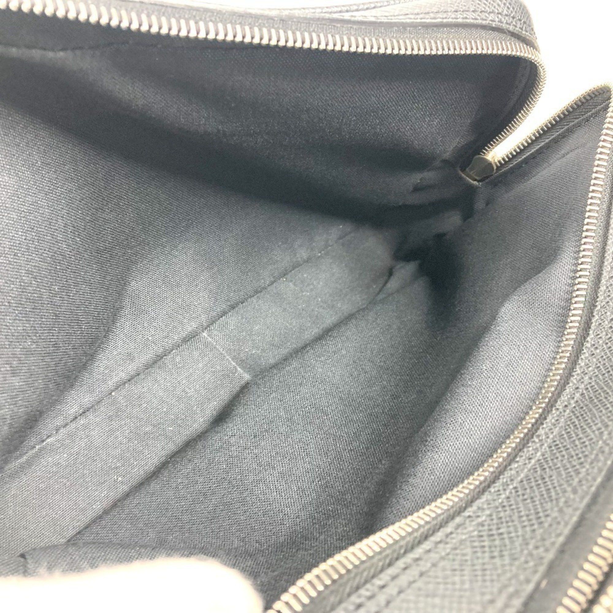 Louis Vuitton LOUIS VUITTON M31142 Taiga Pavel Bag Pouch Clutch with Strap Second Leather Men's Ardoise Black Size ONE SIZE - 11 Thumbnail